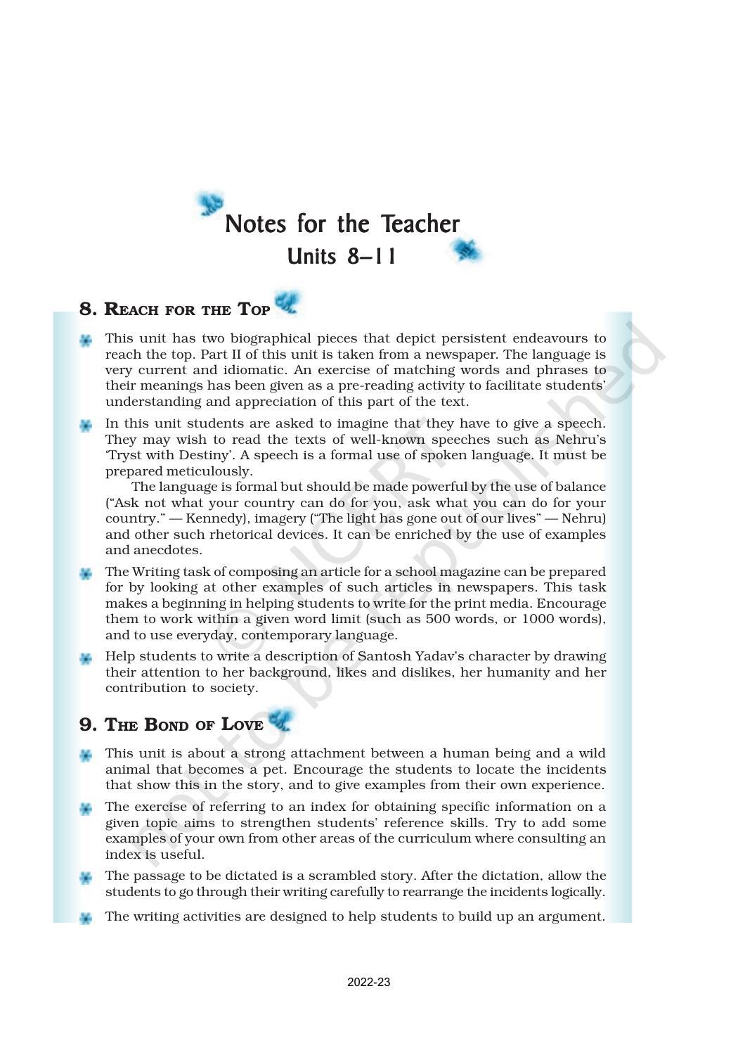 NCERT Book for Class 9 English Chapter 8 Reach for the Top - Page 1