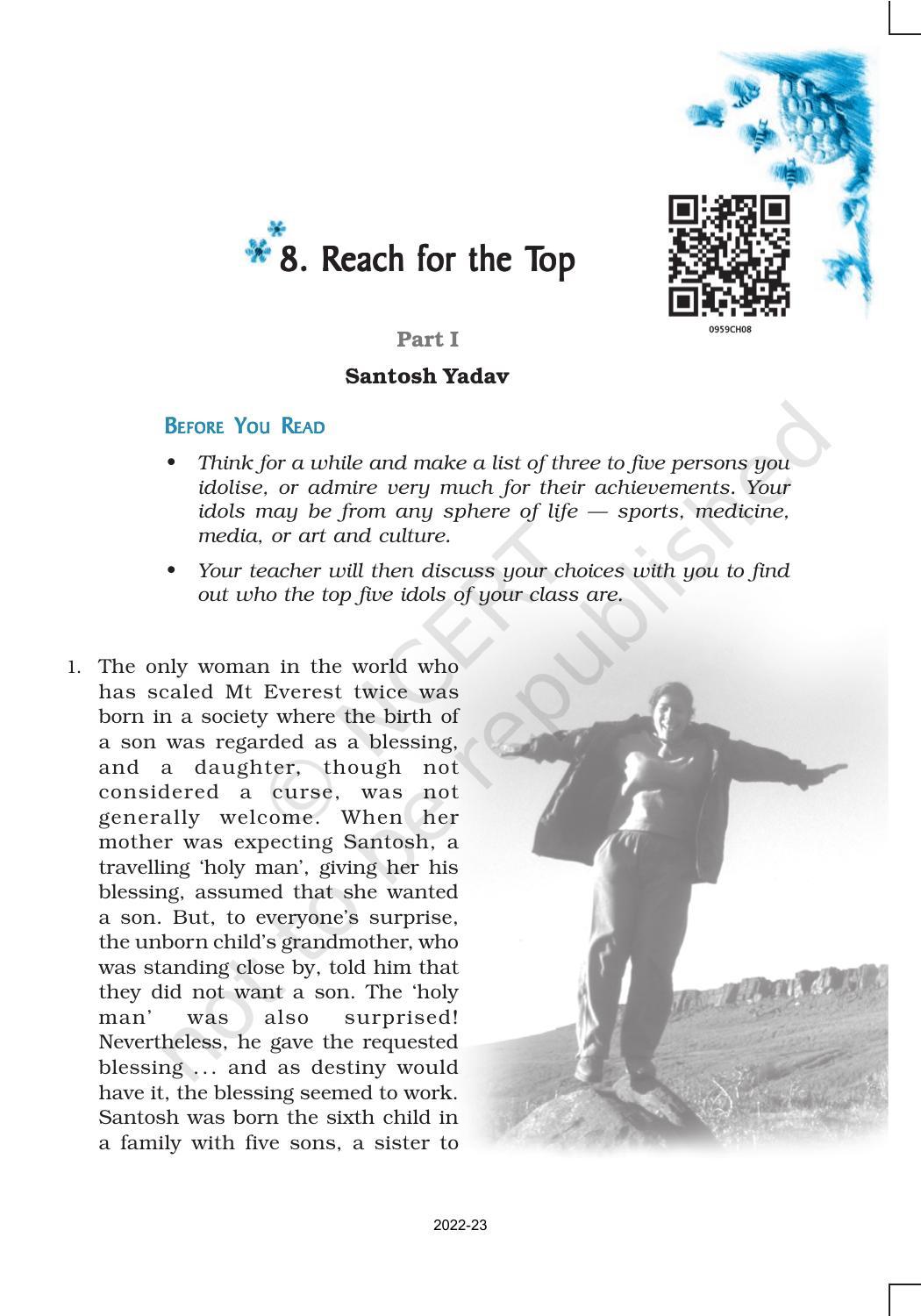NCERT Book for Class 9 English Chapter 8 Reach for the Top - Page 3