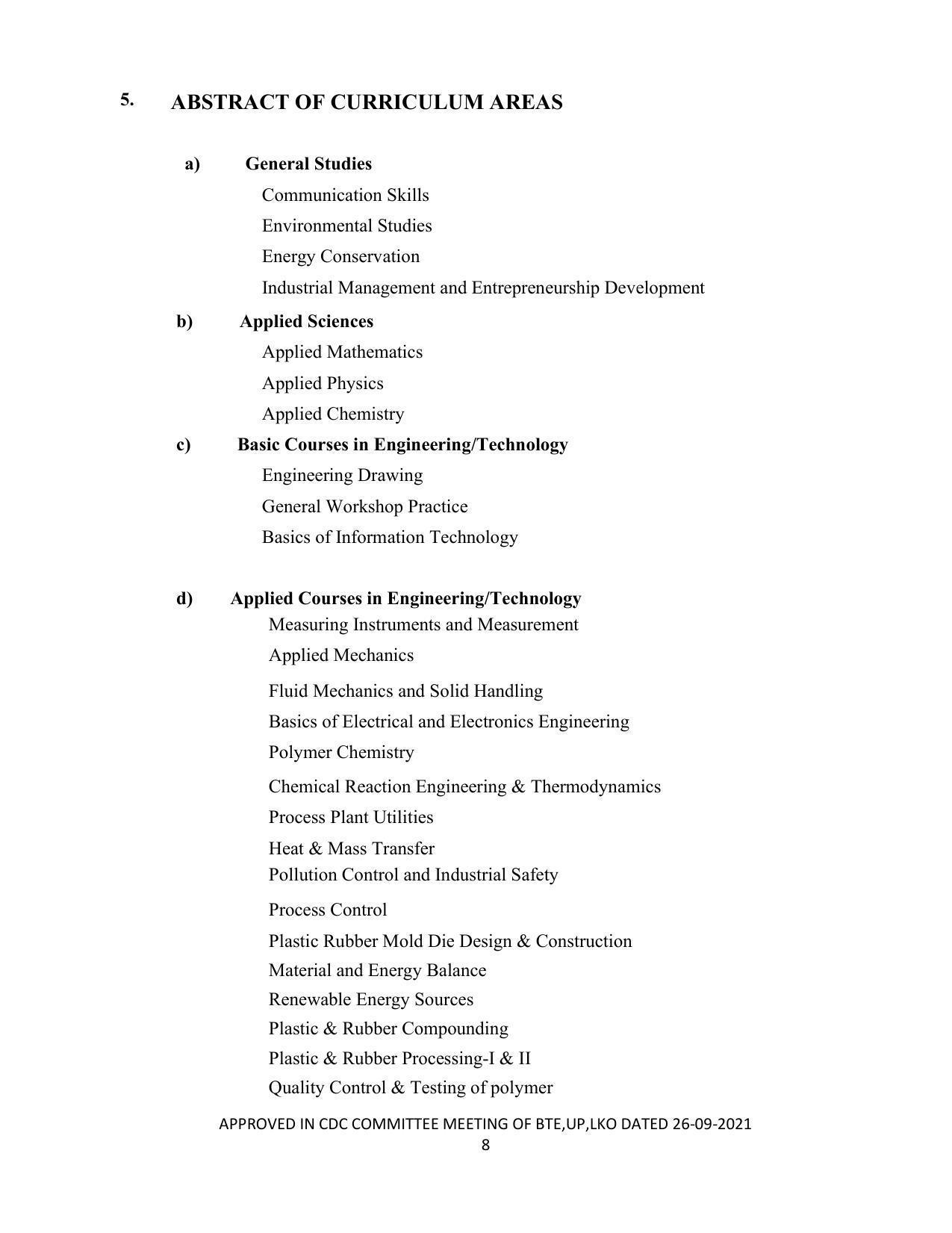 SYLLABUS FOR SEMESTER SYSTEM EFFECTIVE FROM (2021-2022) - CHEMICAL TECHNOLOGY (RUBBER AND PLASTIC) - Page 13