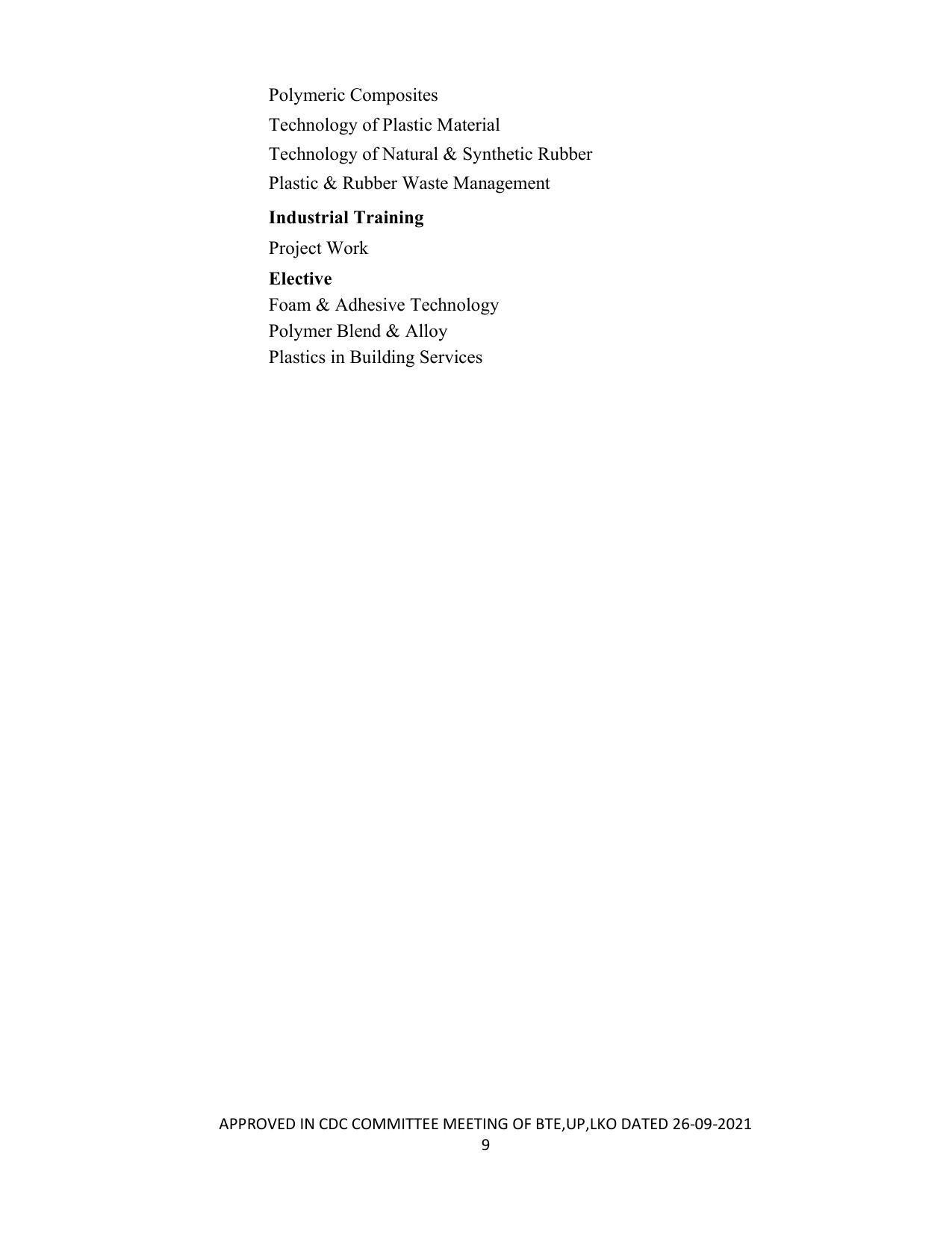 SYLLABUS FOR SEMESTER SYSTEM EFFECTIVE FROM (2021-2022) - CHEMICAL TECHNOLOGY (RUBBER AND PLASTIC) - Page 14