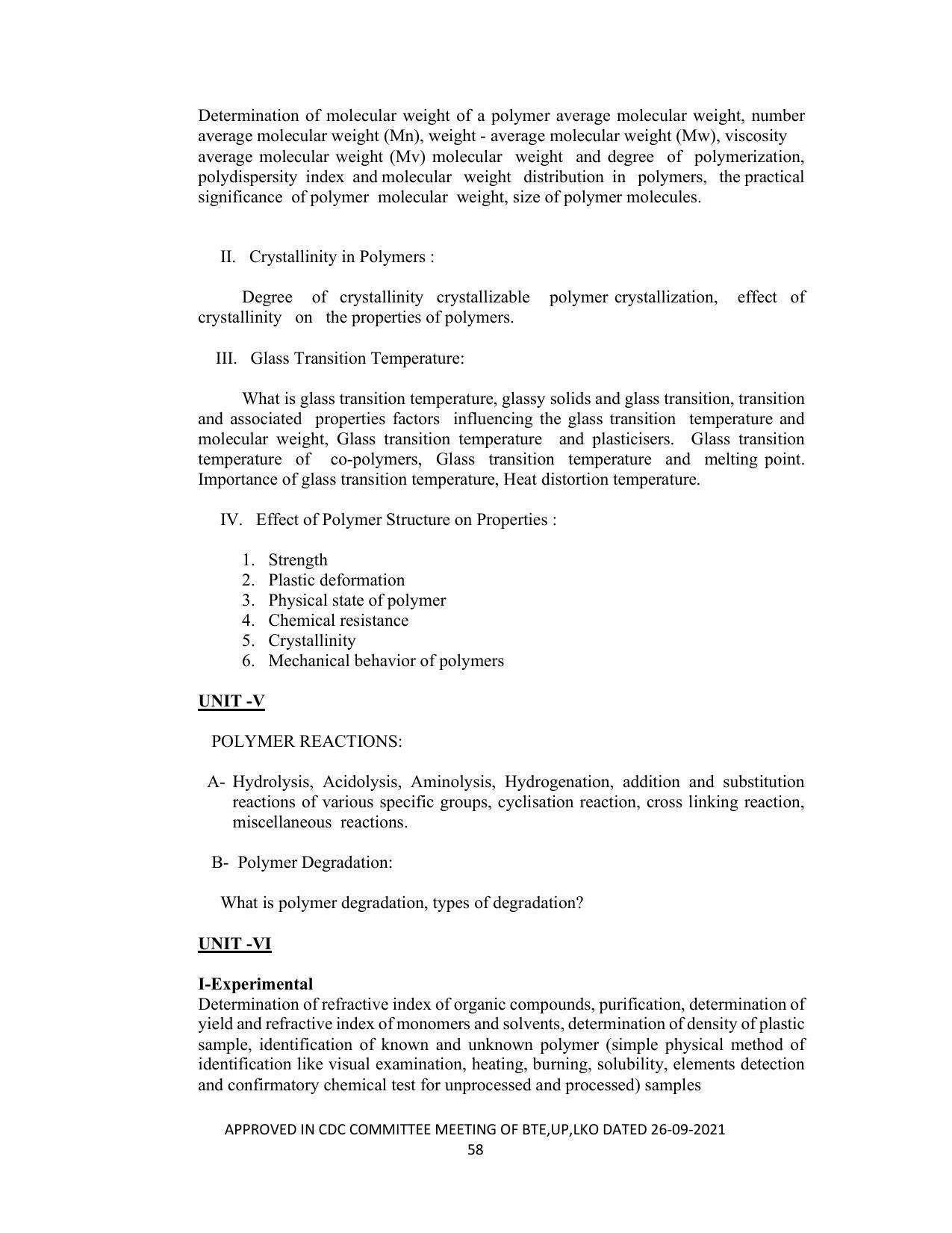 SYLLABUS FOR SEMESTER SYSTEM EFFECTIVE FROM (2021-2022) - CHEMICAL TECHNOLOGY (RUBBER AND PLASTIC) - Page 63