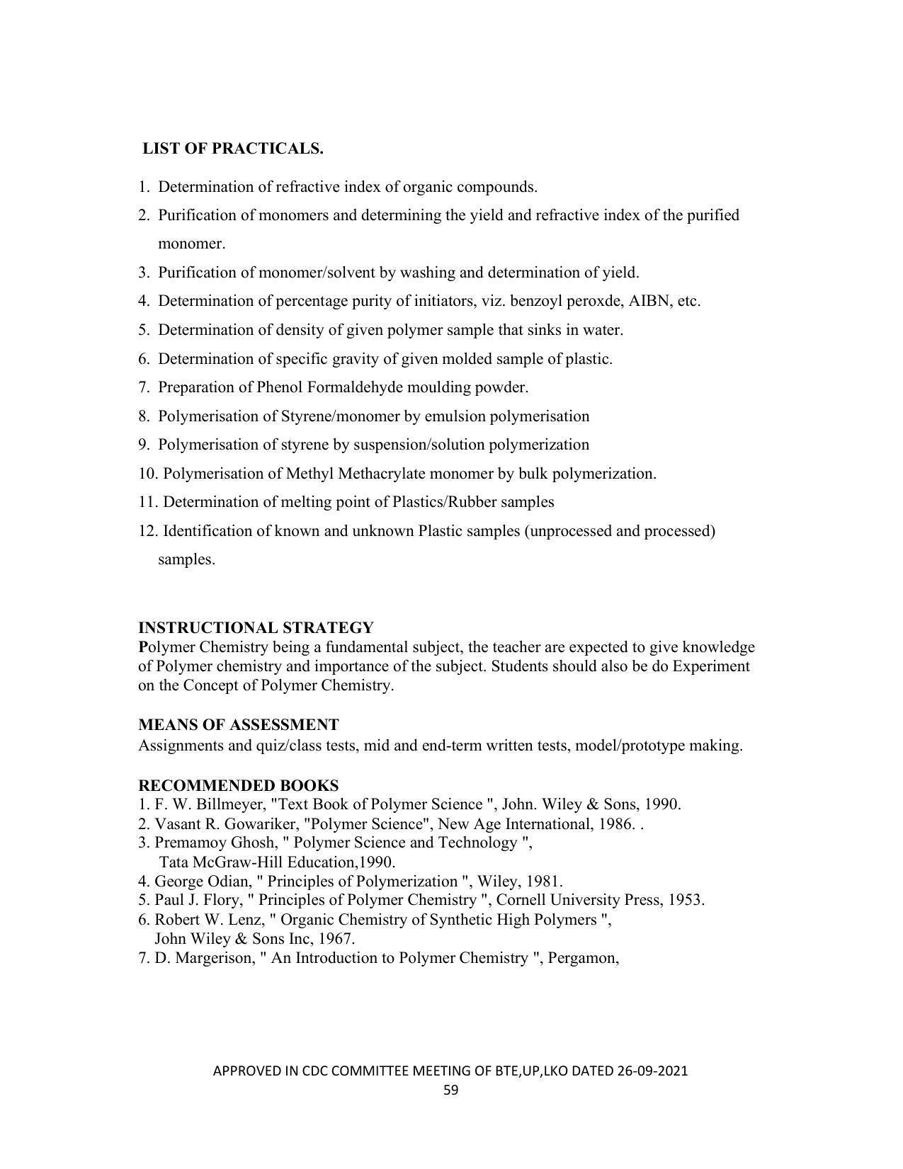 SYLLABUS FOR SEMESTER SYSTEM EFFECTIVE FROM (2021-2022) - CHEMICAL TECHNOLOGY (RUBBER AND PLASTIC) - Page 64
