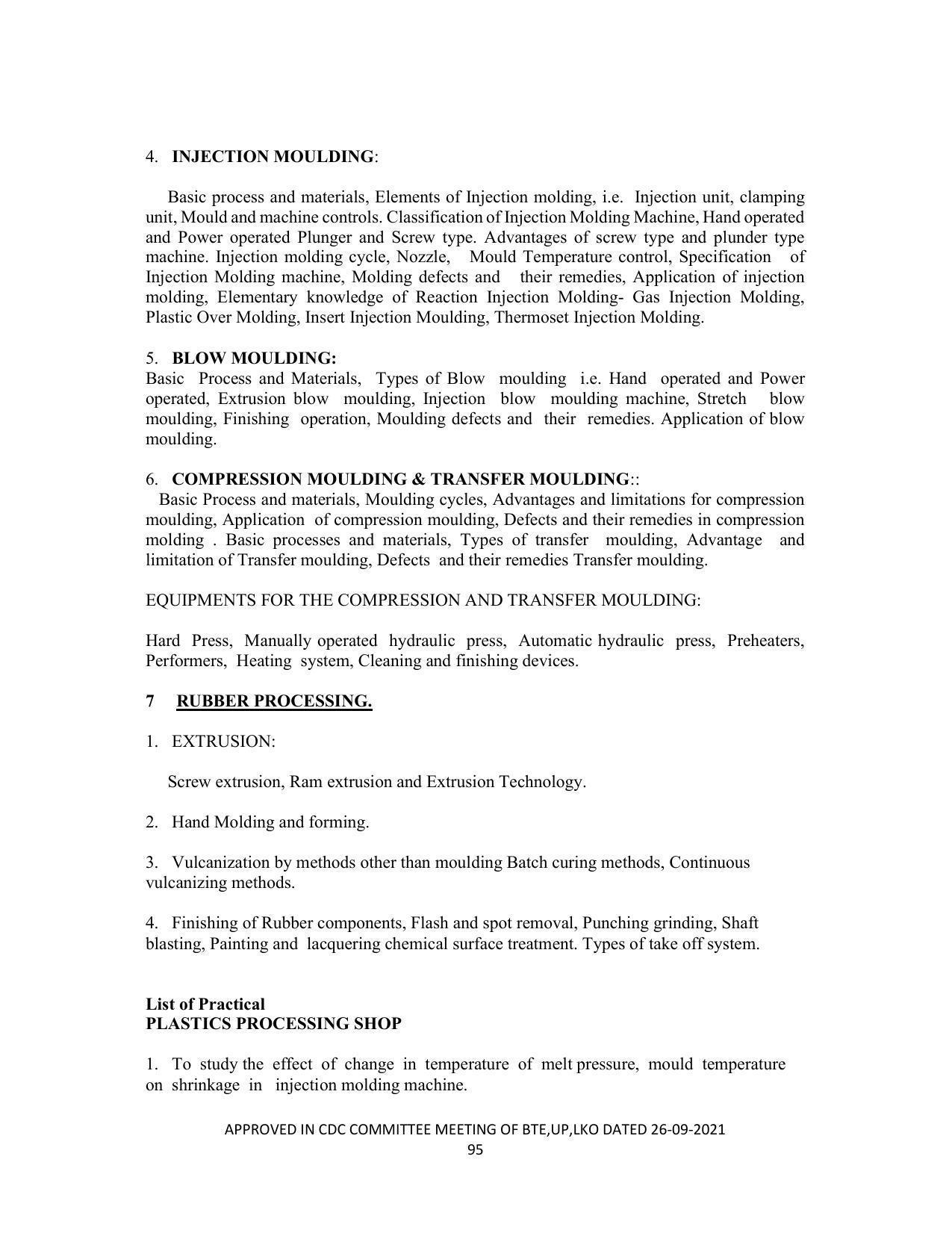 SYLLABUS FOR SEMESTER SYSTEM EFFECTIVE FROM (2021-2022) - CHEMICAL TECHNOLOGY (RUBBER AND PLASTIC) - Page 100