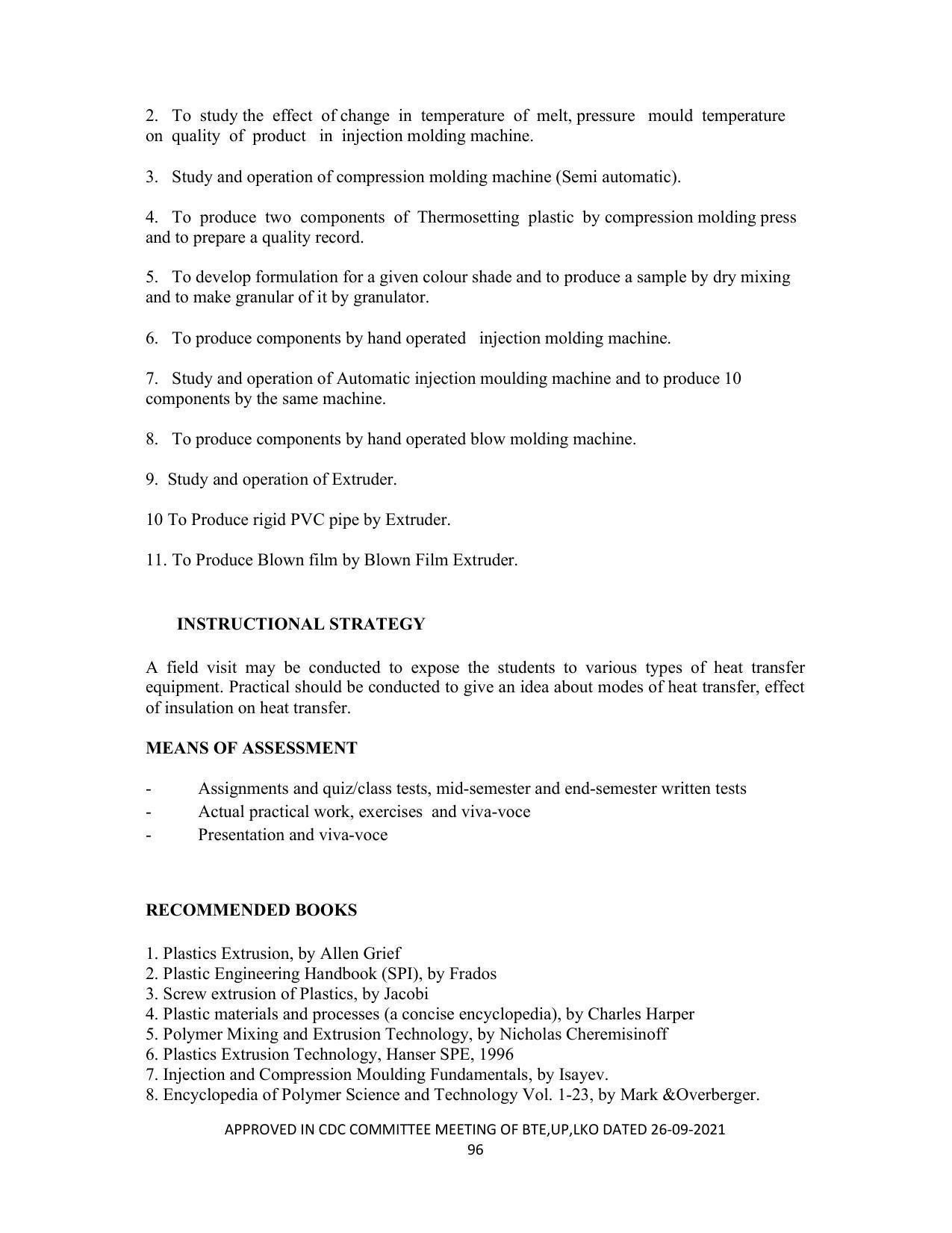 SYLLABUS FOR SEMESTER SYSTEM EFFECTIVE FROM (2021-2022) - CHEMICAL TECHNOLOGY (RUBBER AND PLASTIC) - Page 101
