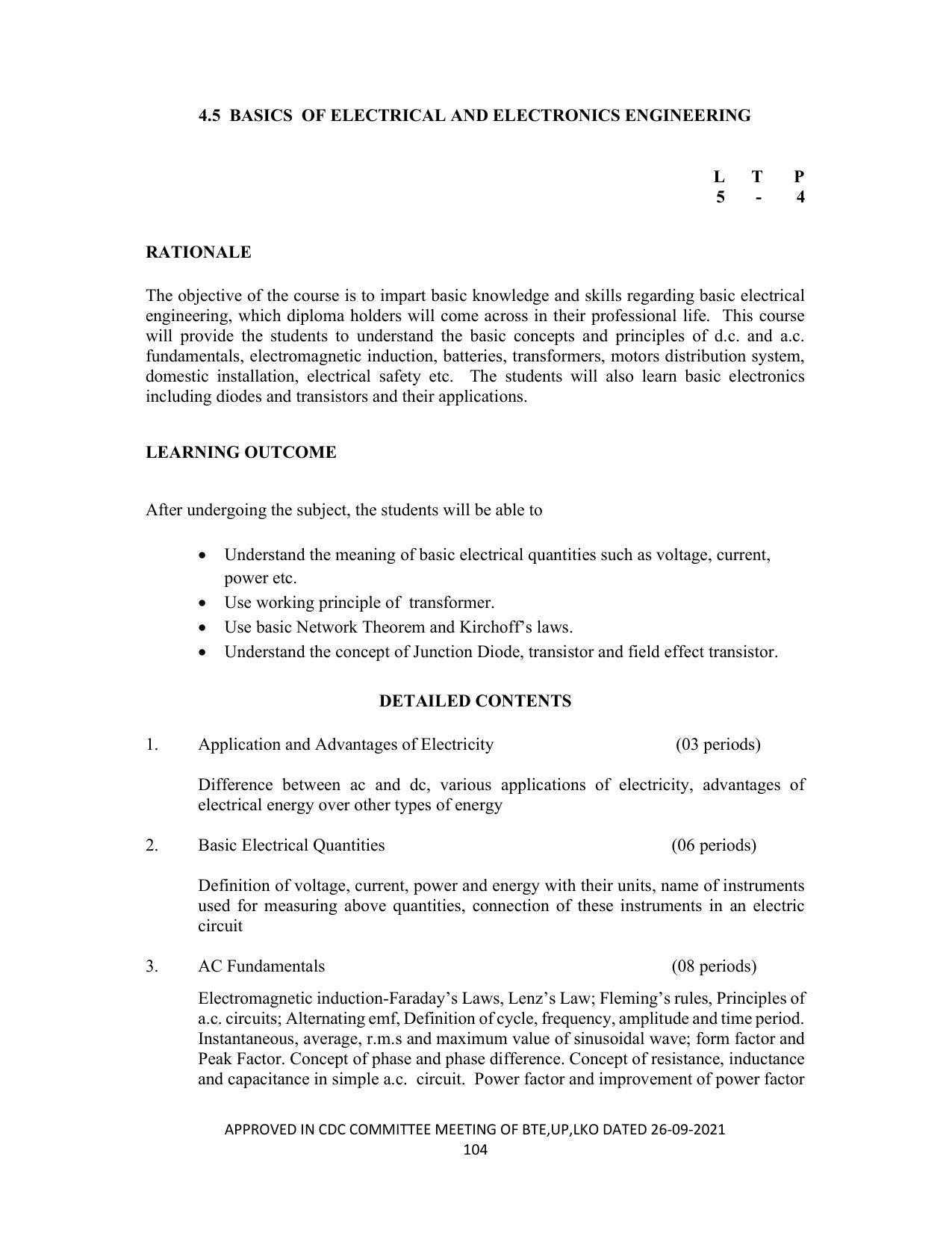 SYLLABUS FOR SEMESTER SYSTEM EFFECTIVE FROM (2021-2022) - CHEMICAL TECHNOLOGY (RUBBER AND PLASTIC) - Page 109