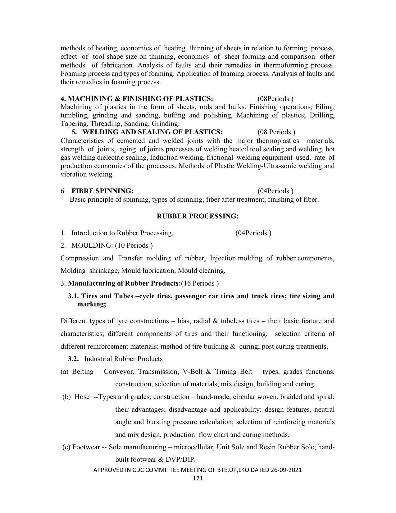 SYLLABUS FOR SEMESTER SYSTEM EFFECTIVE FROM (2021-2022) - CHEMICAL TECHNOLOGY (RUBBER AND PLASTIC) - Page 126