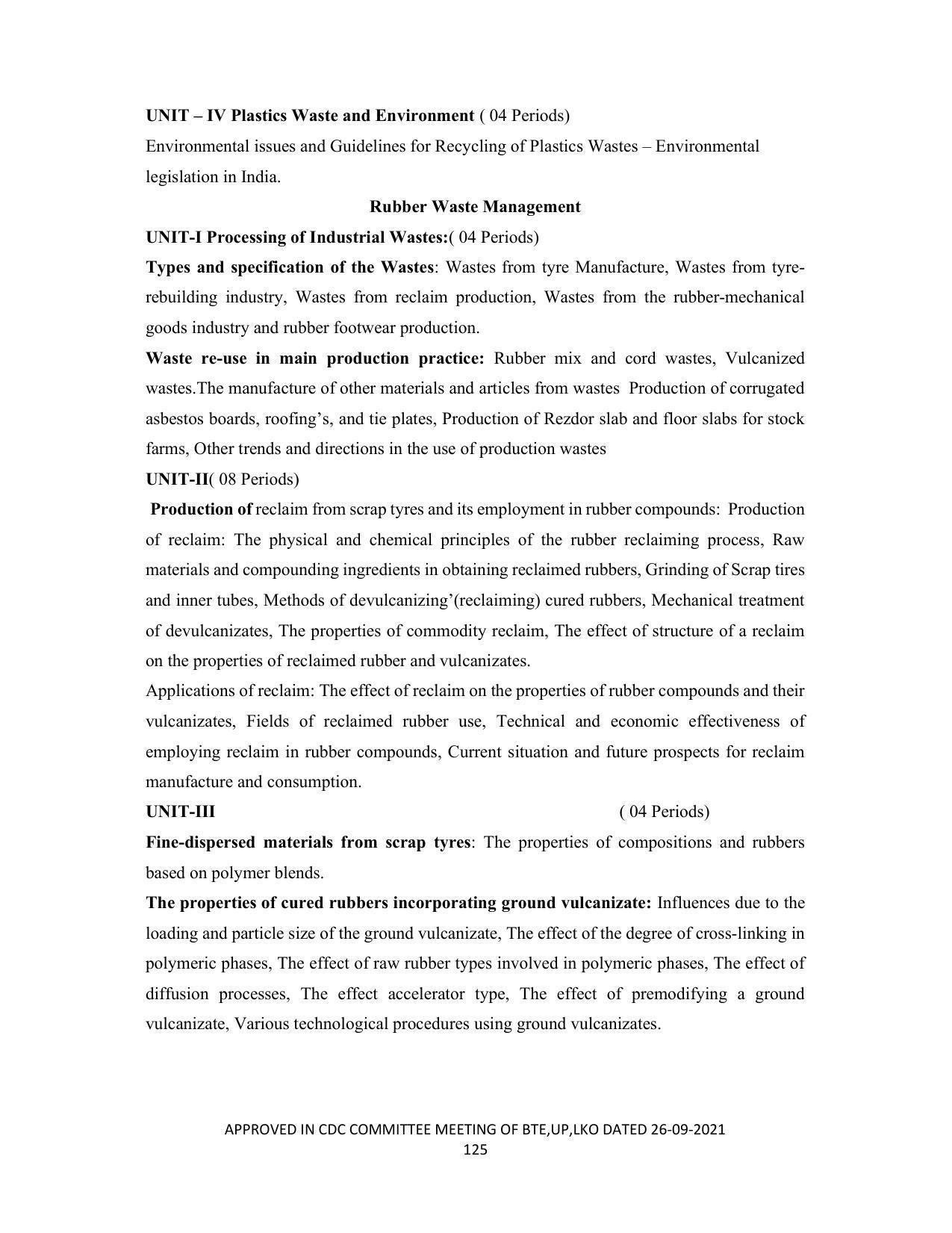 SYLLABUS FOR SEMESTER SYSTEM EFFECTIVE FROM (2021-2022) - CHEMICAL TECHNOLOGY (RUBBER AND PLASTIC) - Page 130