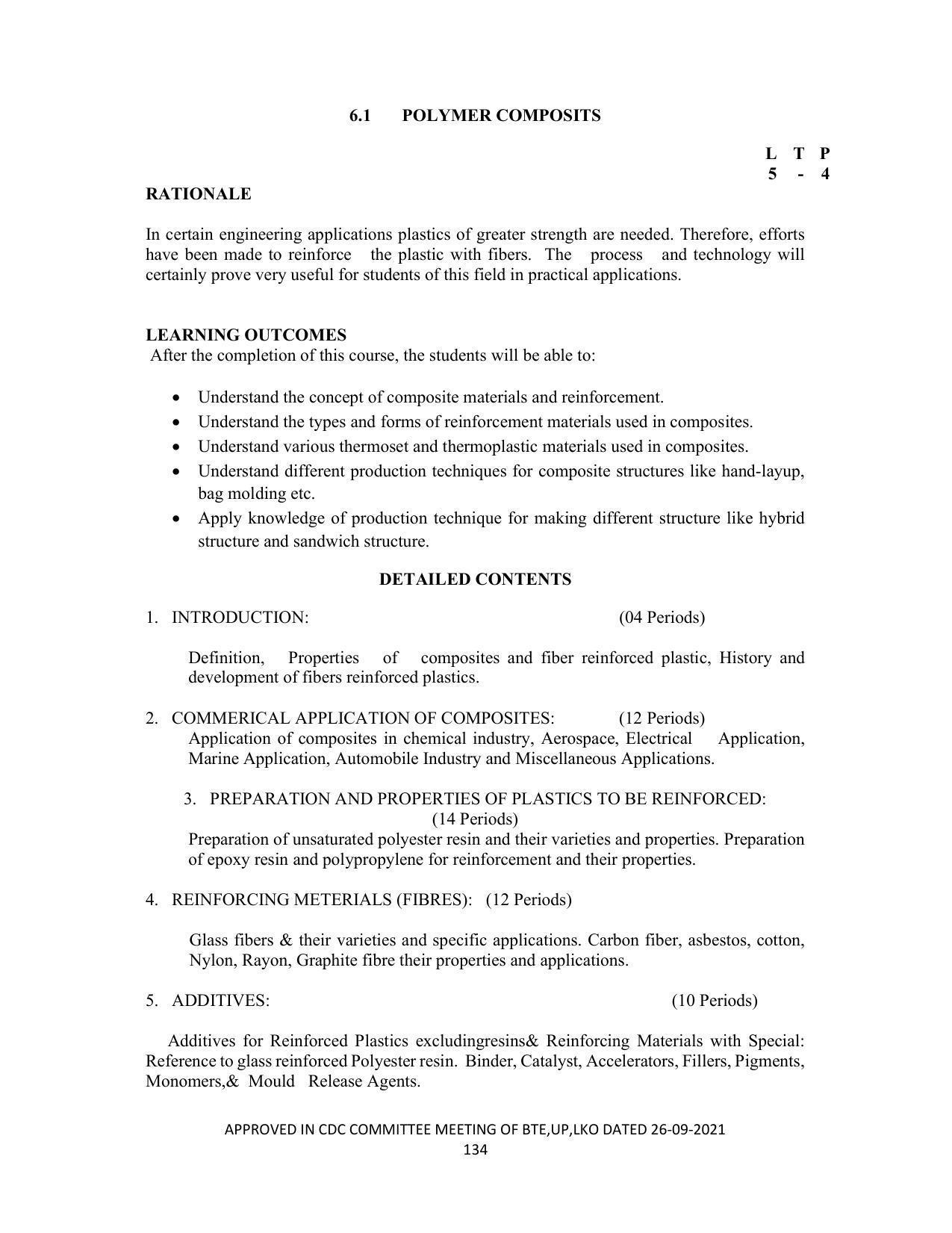 SYLLABUS FOR SEMESTER SYSTEM EFFECTIVE FROM (2021-2022) - CHEMICAL TECHNOLOGY (RUBBER AND PLASTIC) - Page 139