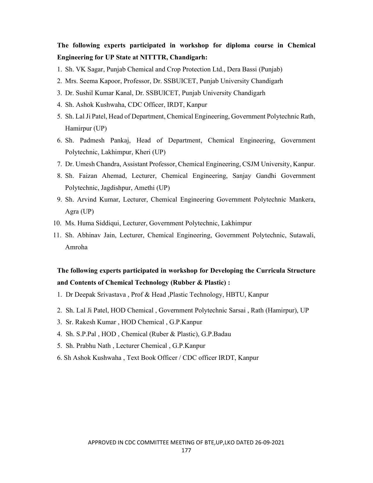 SYLLABUS FOR SEMESTER SYSTEM EFFECTIVE FROM (2021-2022) - CHEMICAL TECHNOLOGY (RUBBER AND PLASTIC) - Page 182