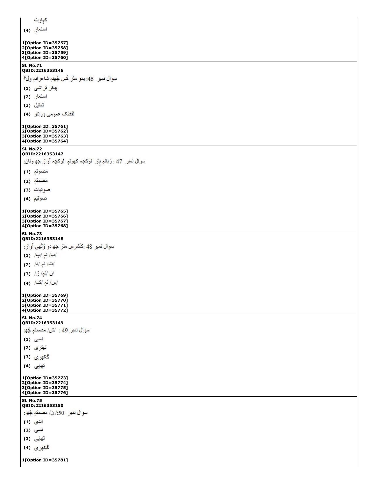 CUET (PG) 2022: PGQP-60 Kashmiri (10-09-2022) Question Paper - Page 19