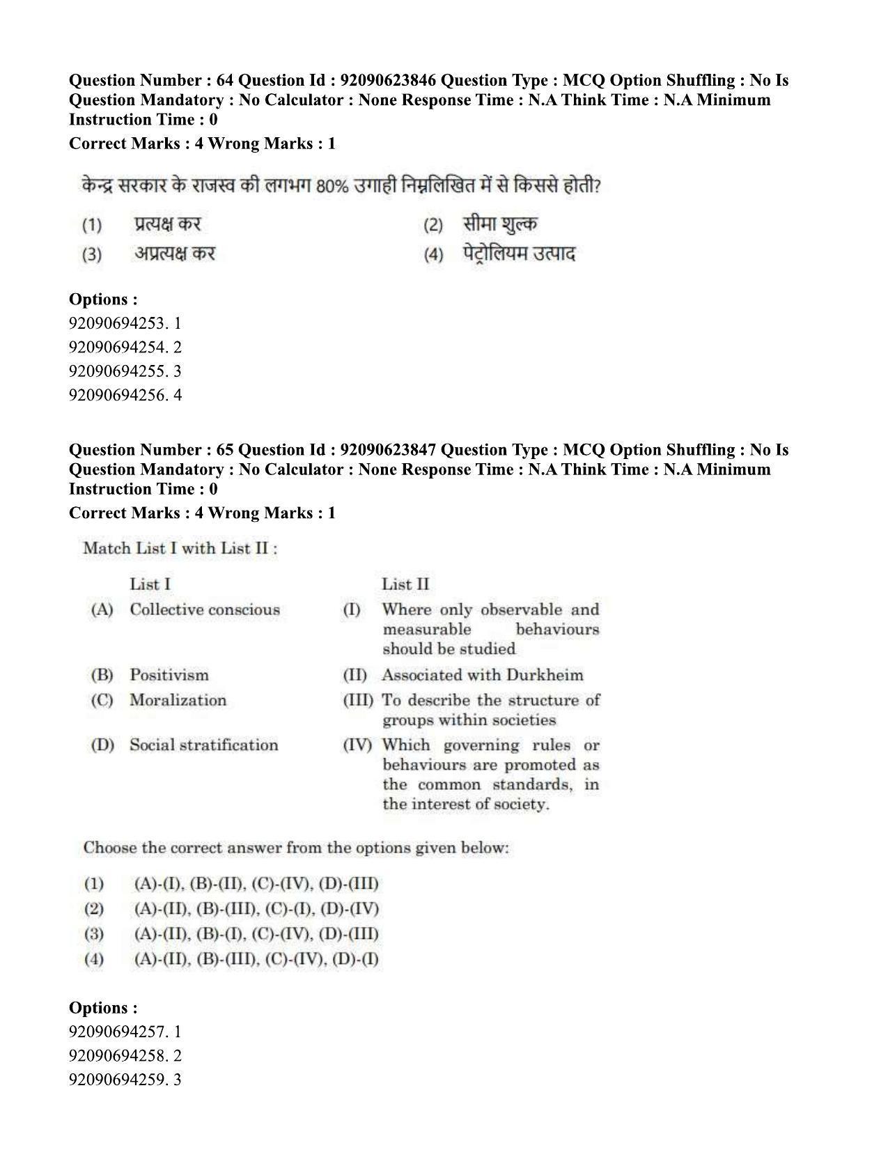 CUET PG 2023: HUQP06 – Dev. and Labour studies Eng - Shift 2 (24-06-2023) Question Paper  - Page 68