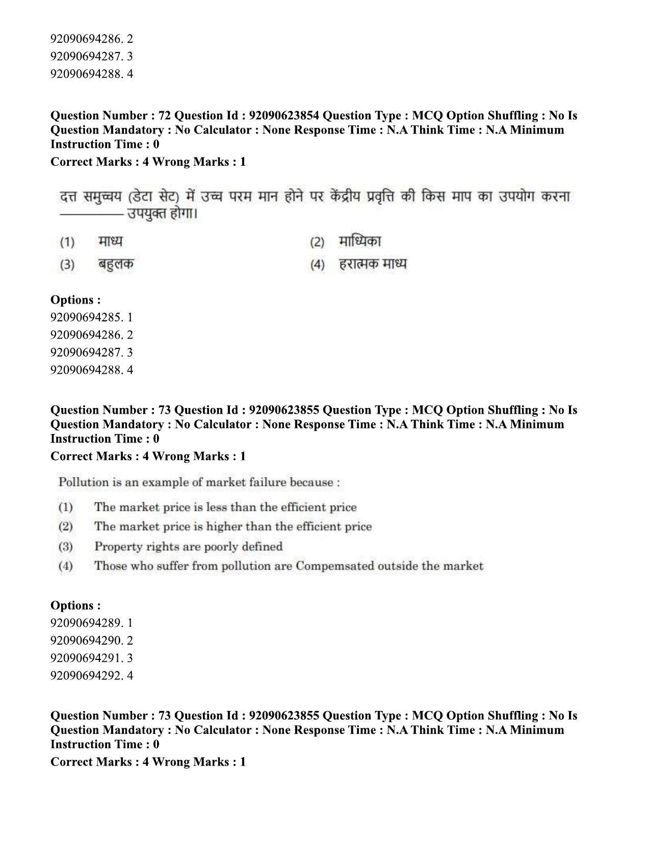 CUET PG 2023: HUQP06 – Dev. and Labour studies Eng - Shift 2 (24-06-2023) Question Paper  - Page 79