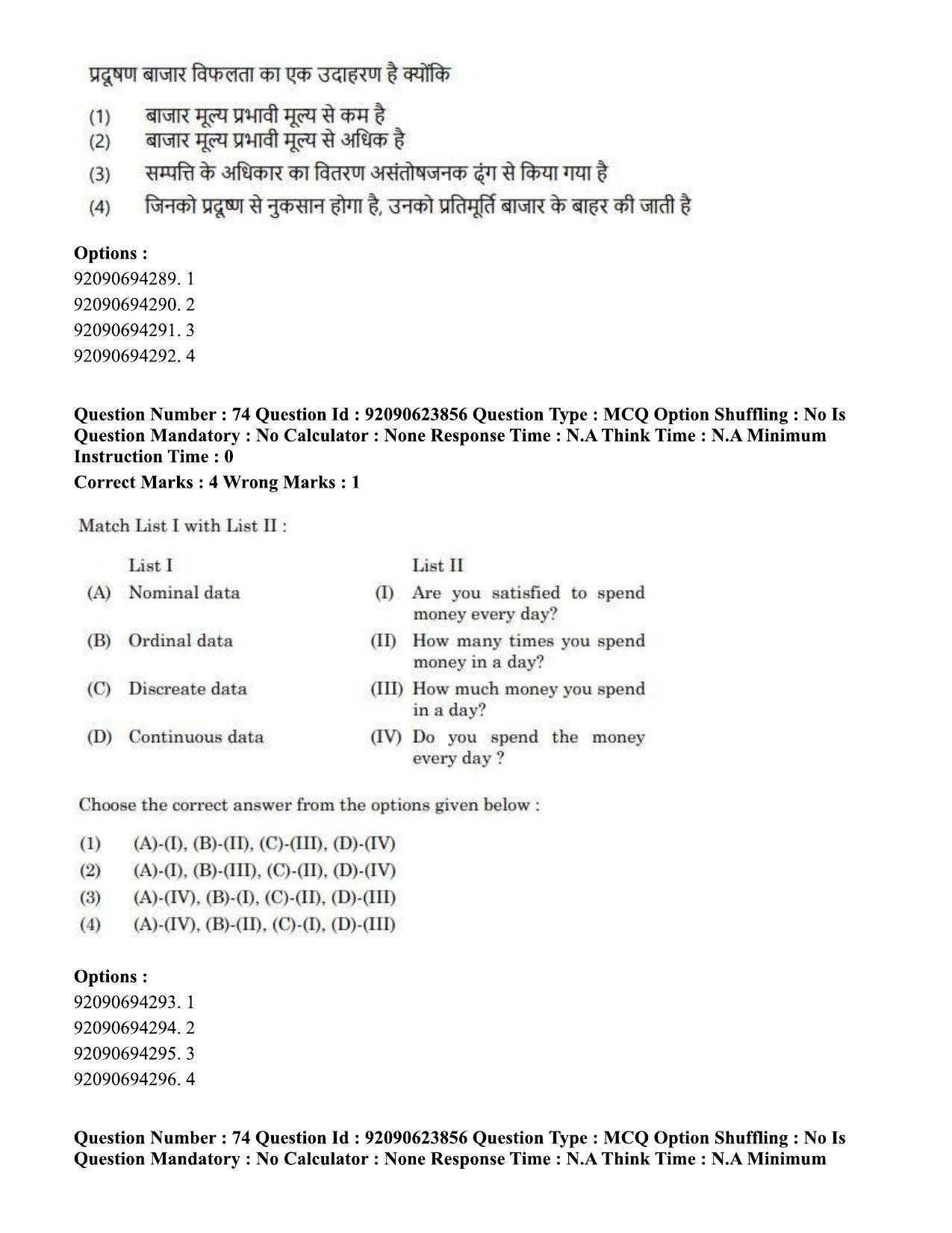 CUET PG 2023: HUQP06 – Dev. and Labour studies Eng - Shift 2 (24-06-2023) Question Paper  - Page 80