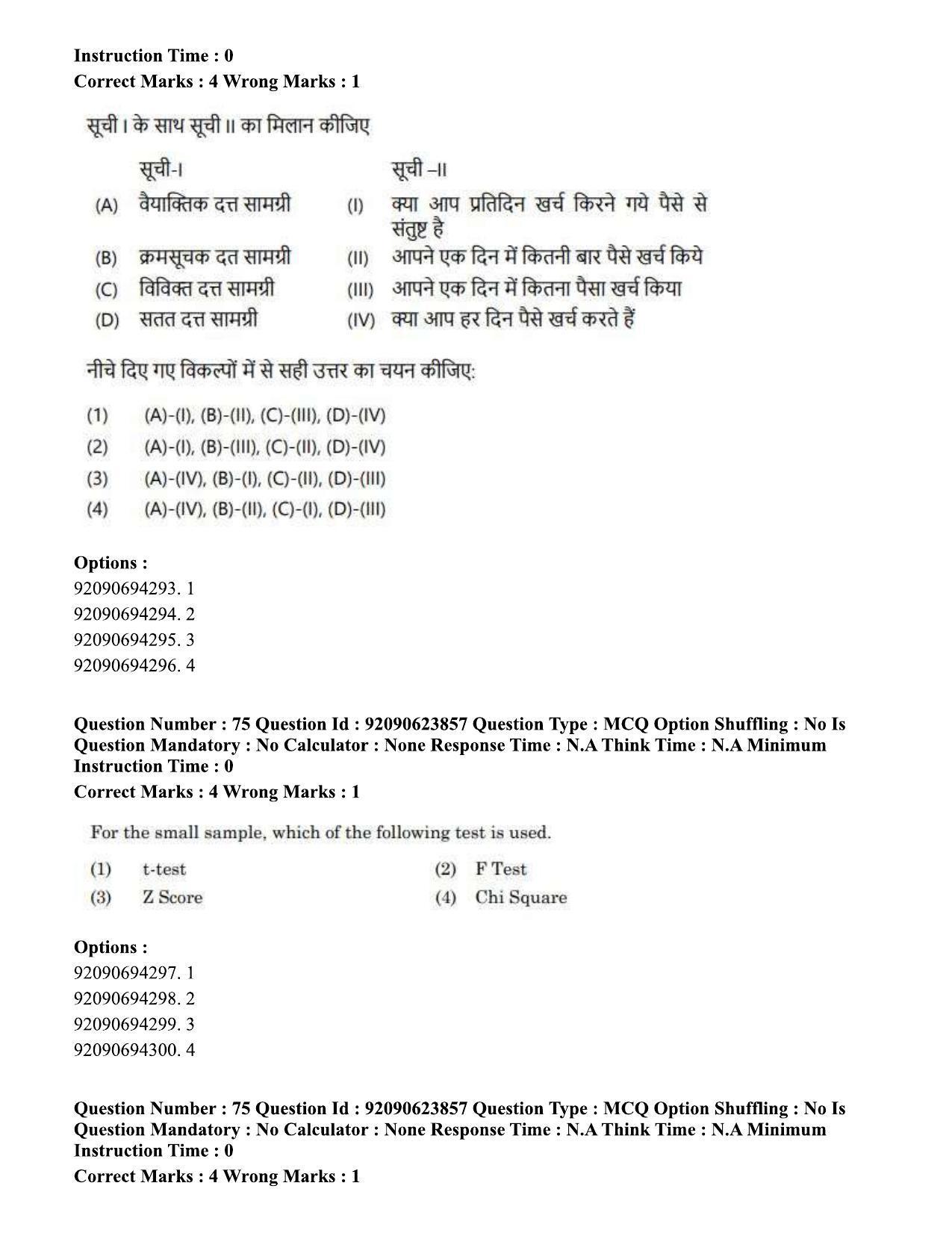 CUET PG 2023: HUQP06 – Dev. and Labour studies Eng - Shift 2 (24-06-2023) Question Paper  - Page 81