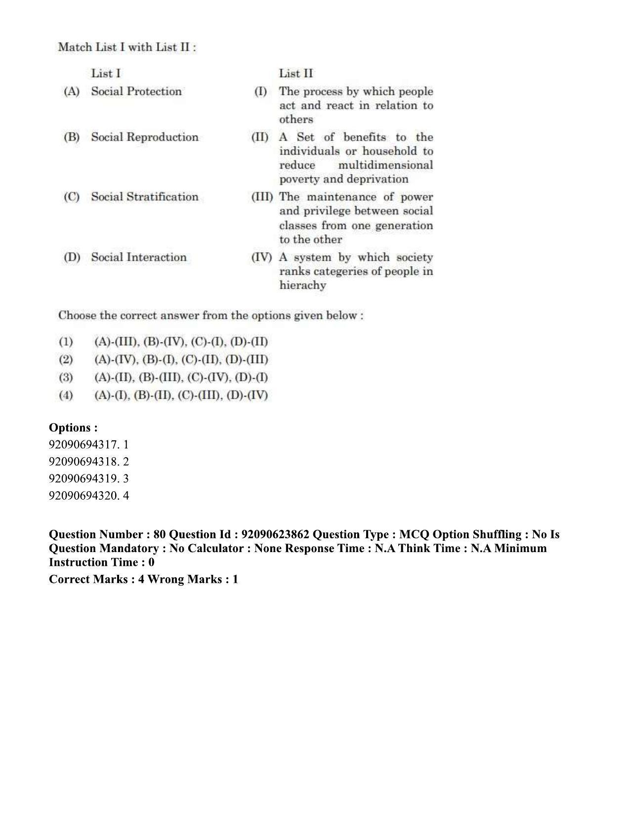 CUET PG 2023: HUQP06 – Dev. and Labour studies Eng - Shift 2 (24-06-2023) Question Paper  - Page 86