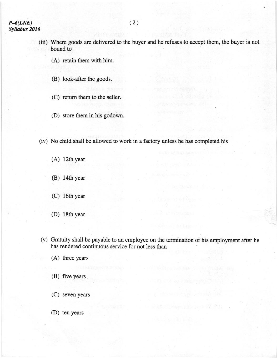ICMAI Dec 2018 Laws and Ethics Question Paper  - Page 2
