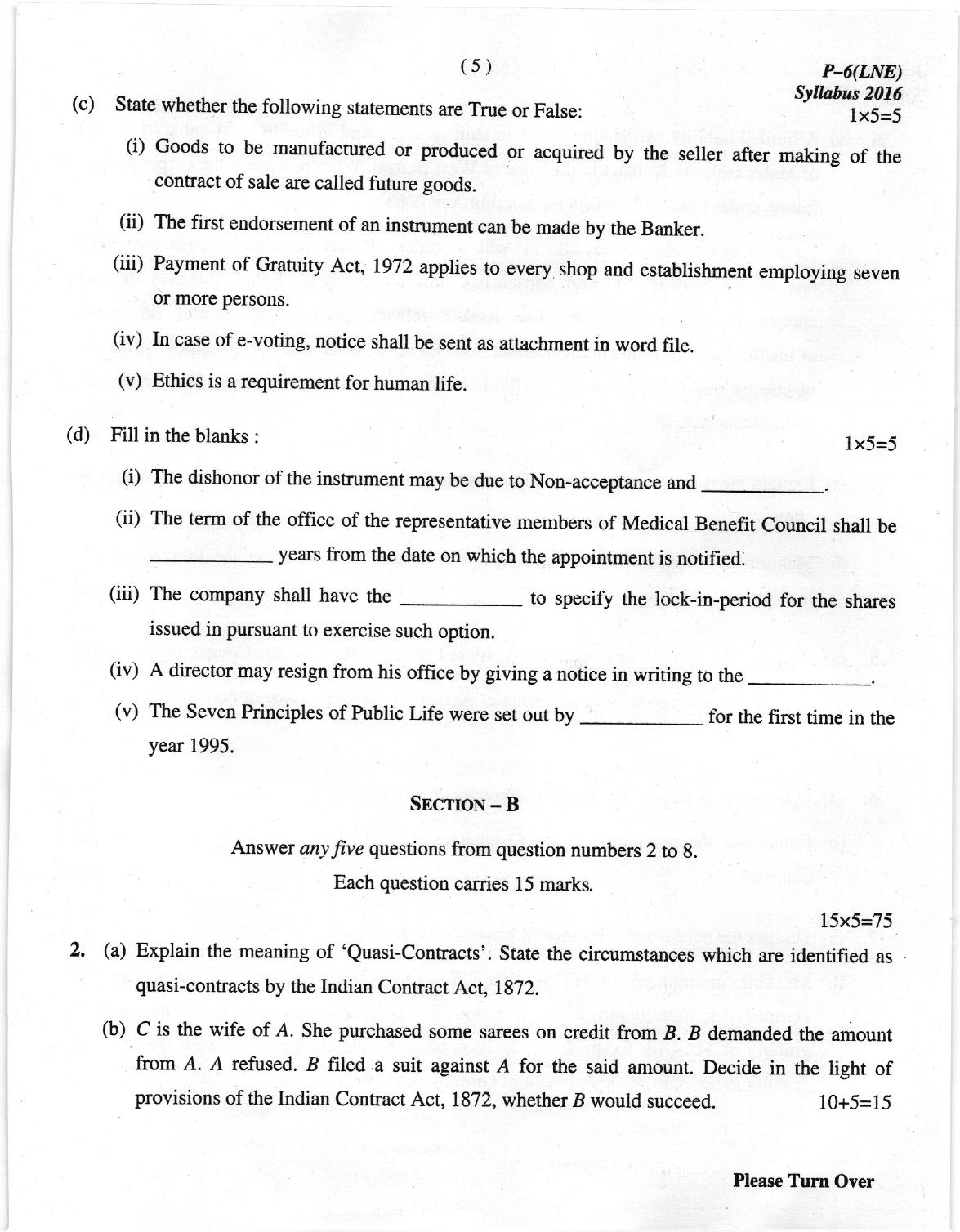 ICMAI Dec 2018 Laws and Ethics Question Paper  - Page 5