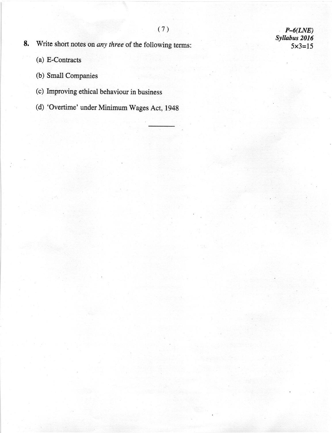 ICMAI Dec 2018 Laws and Ethics Question Paper  - Page 7