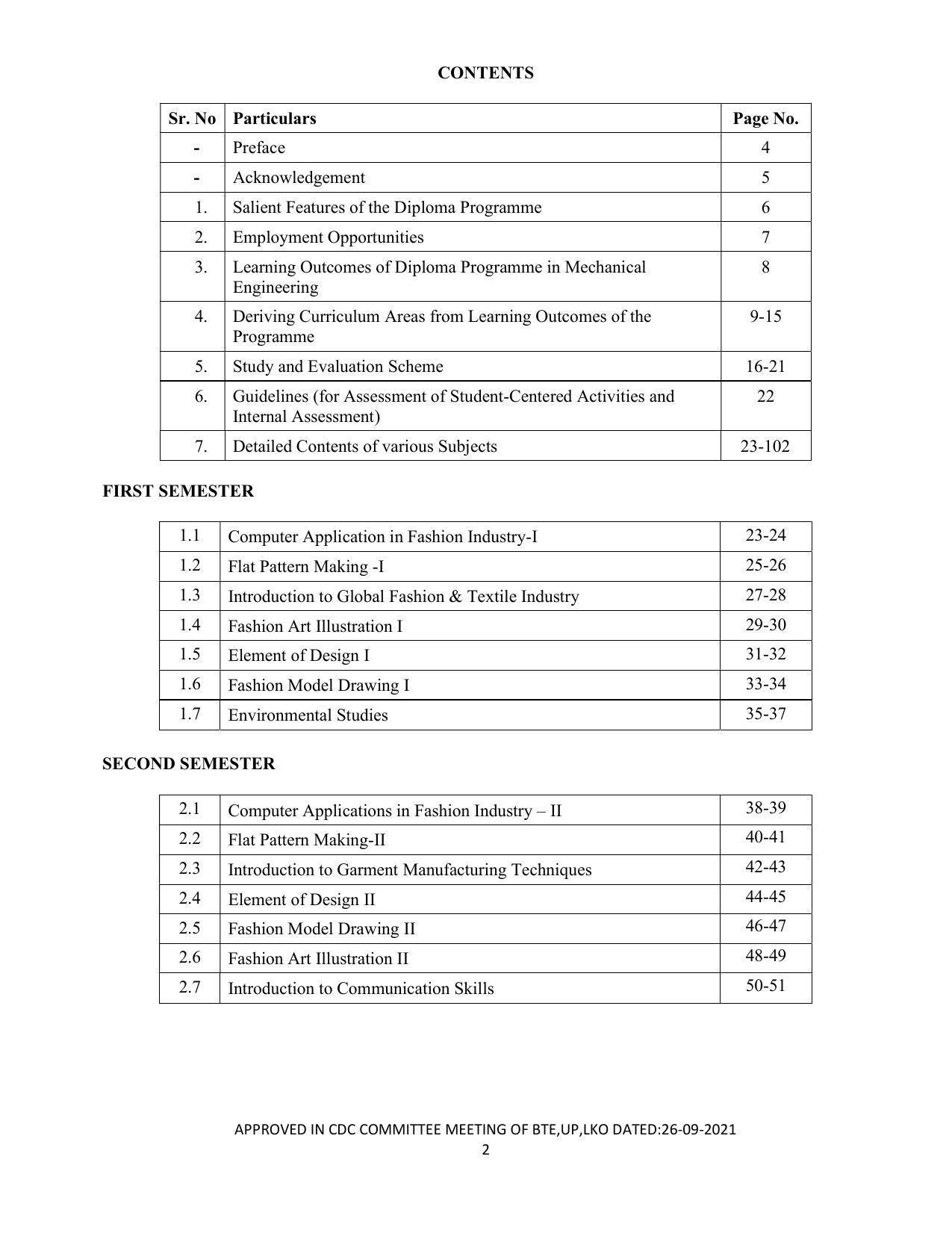 SYLLABUS FOR SEMESTER SYSTEM EFFECTIVE FROM (2021-2022) - APPAREL DESIGN AND FASHION TECHNOLOGY - Page 2