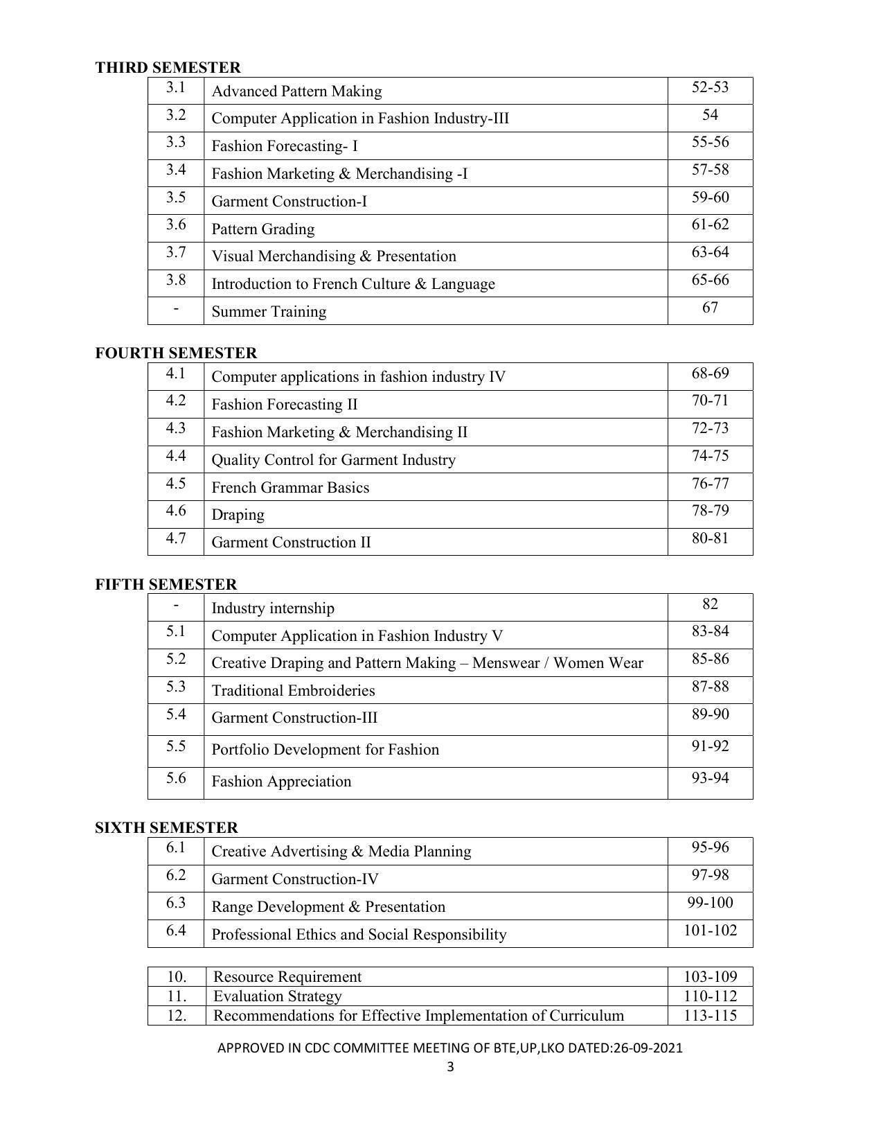 SYLLABUS FOR SEMESTER SYSTEM EFFECTIVE FROM (2021-2022) - APPAREL DESIGN AND FASHION TECHNOLOGY - Page 3