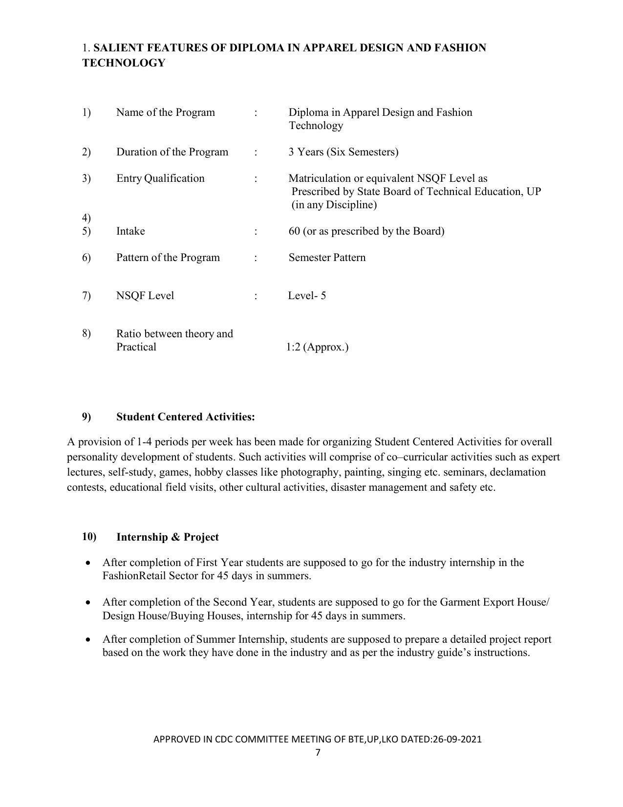 SYLLABUS FOR SEMESTER SYSTEM EFFECTIVE FROM (2021-2022) - APPAREL DESIGN AND FASHION TECHNOLOGY - Page 7