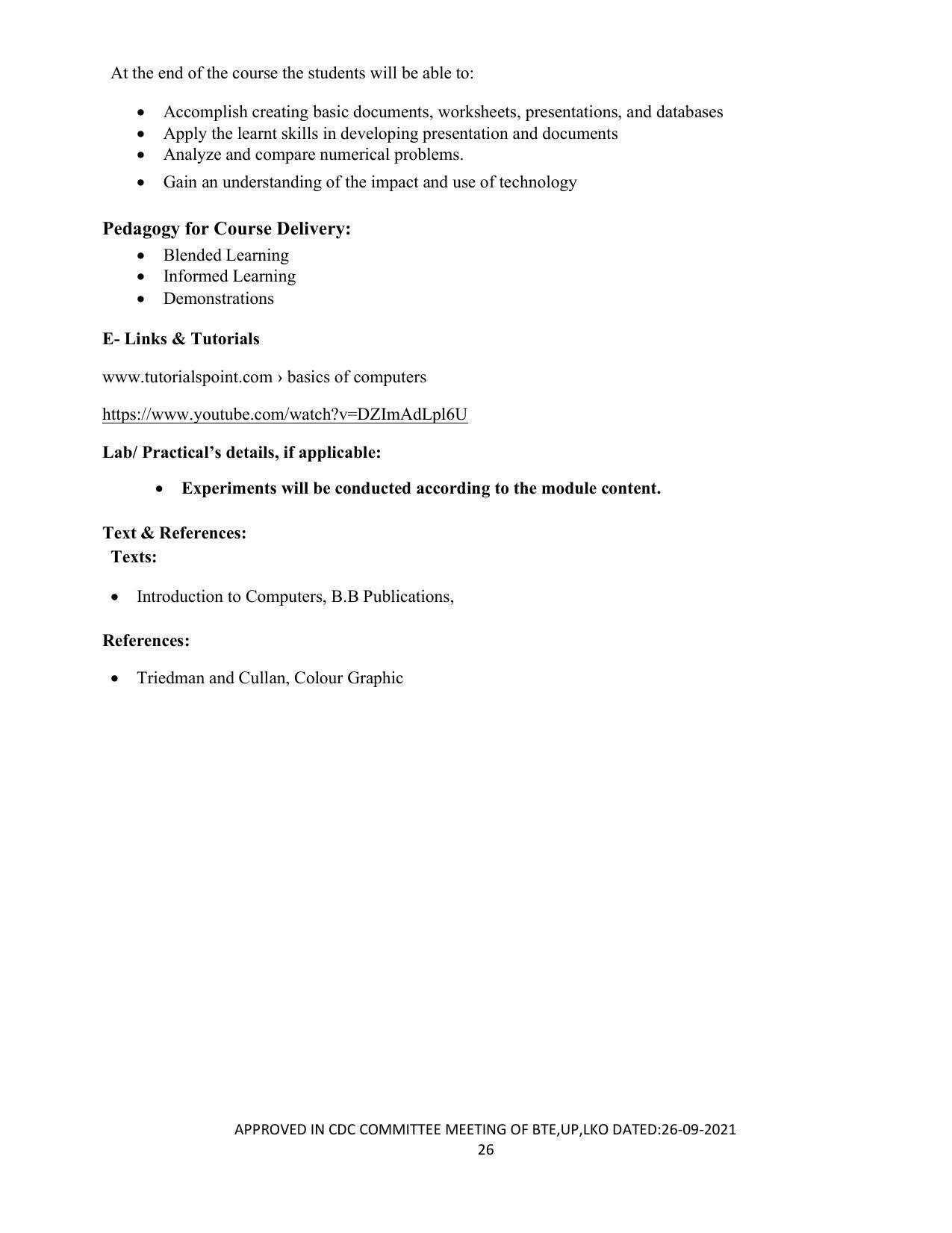 SYLLABUS FOR SEMESTER SYSTEM EFFECTIVE FROM (2021-2022) - APPAREL DESIGN AND FASHION TECHNOLOGY - Page 26
