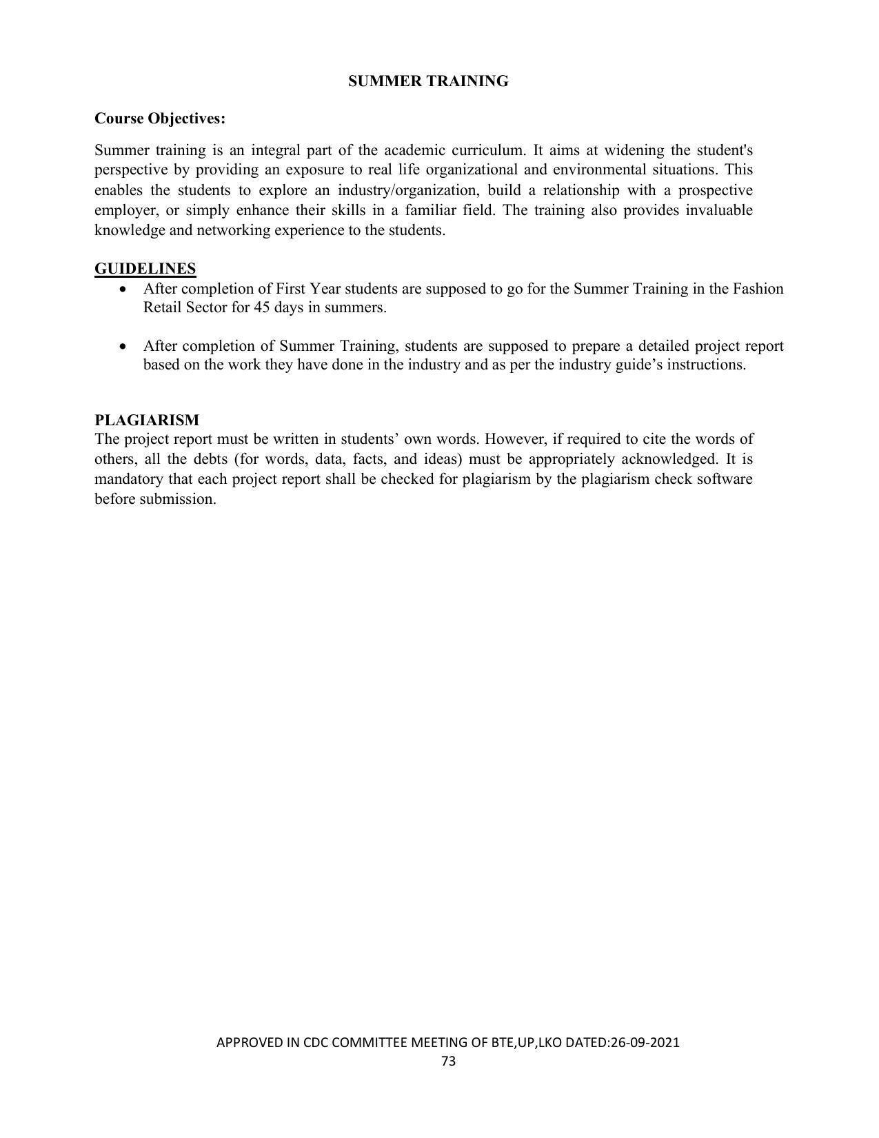 SYLLABUS FOR SEMESTER SYSTEM EFFECTIVE FROM (2021-2022) - APPAREL DESIGN AND FASHION TECHNOLOGY - Page 73