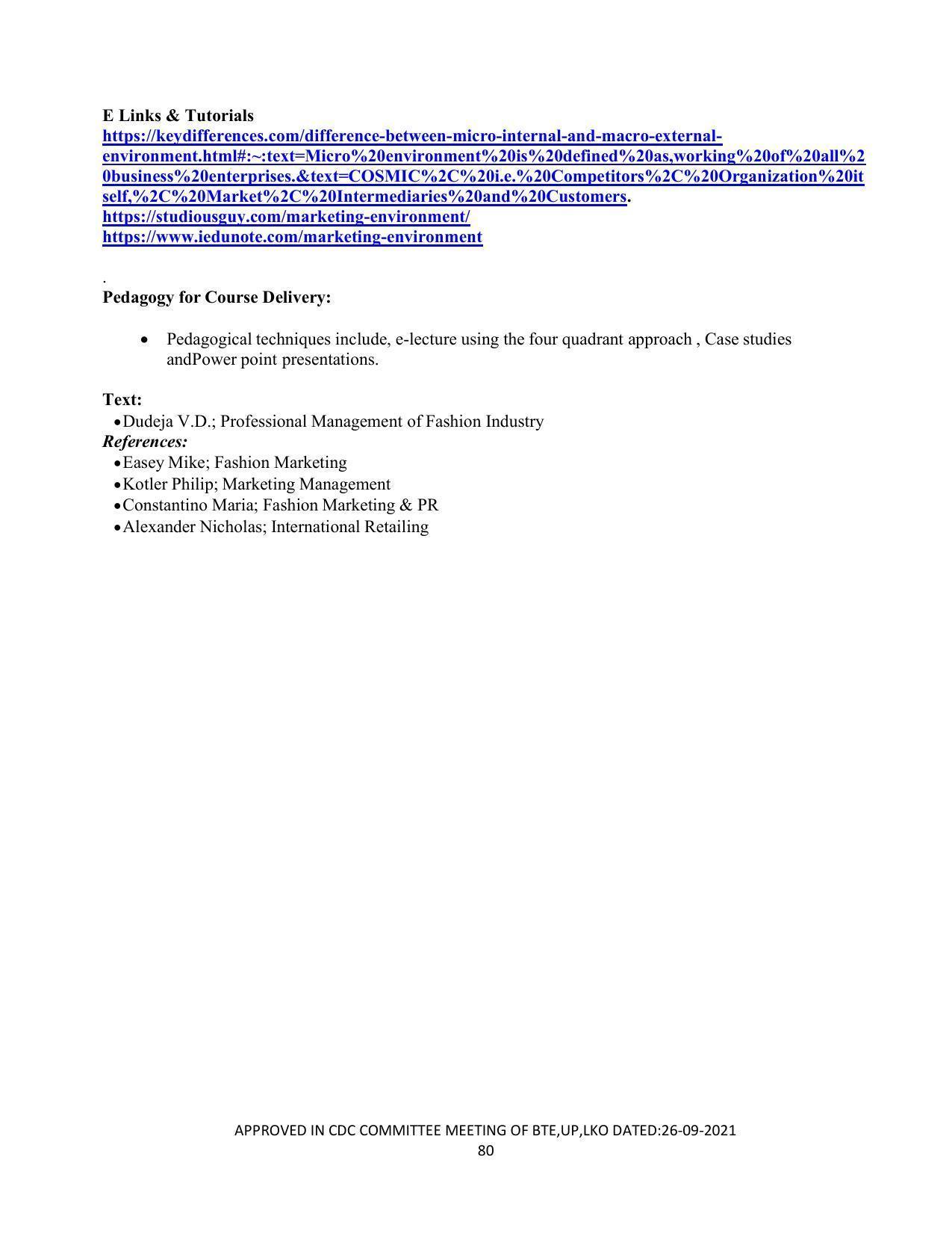 SYLLABUS FOR SEMESTER SYSTEM EFFECTIVE FROM (2021-2022) - APPAREL DESIGN AND FASHION TECHNOLOGY - Page 80
