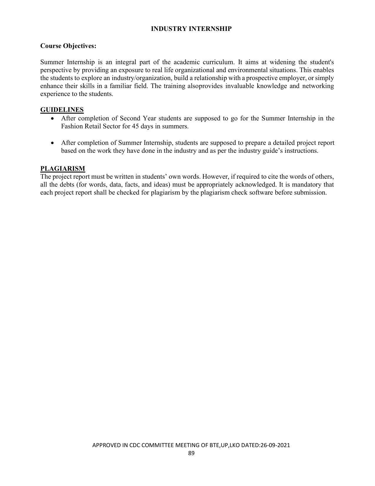 SYLLABUS FOR SEMESTER SYSTEM EFFECTIVE FROM (2021-2022) - APPAREL DESIGN AND FASHION TECHNOLOGY - Page 89