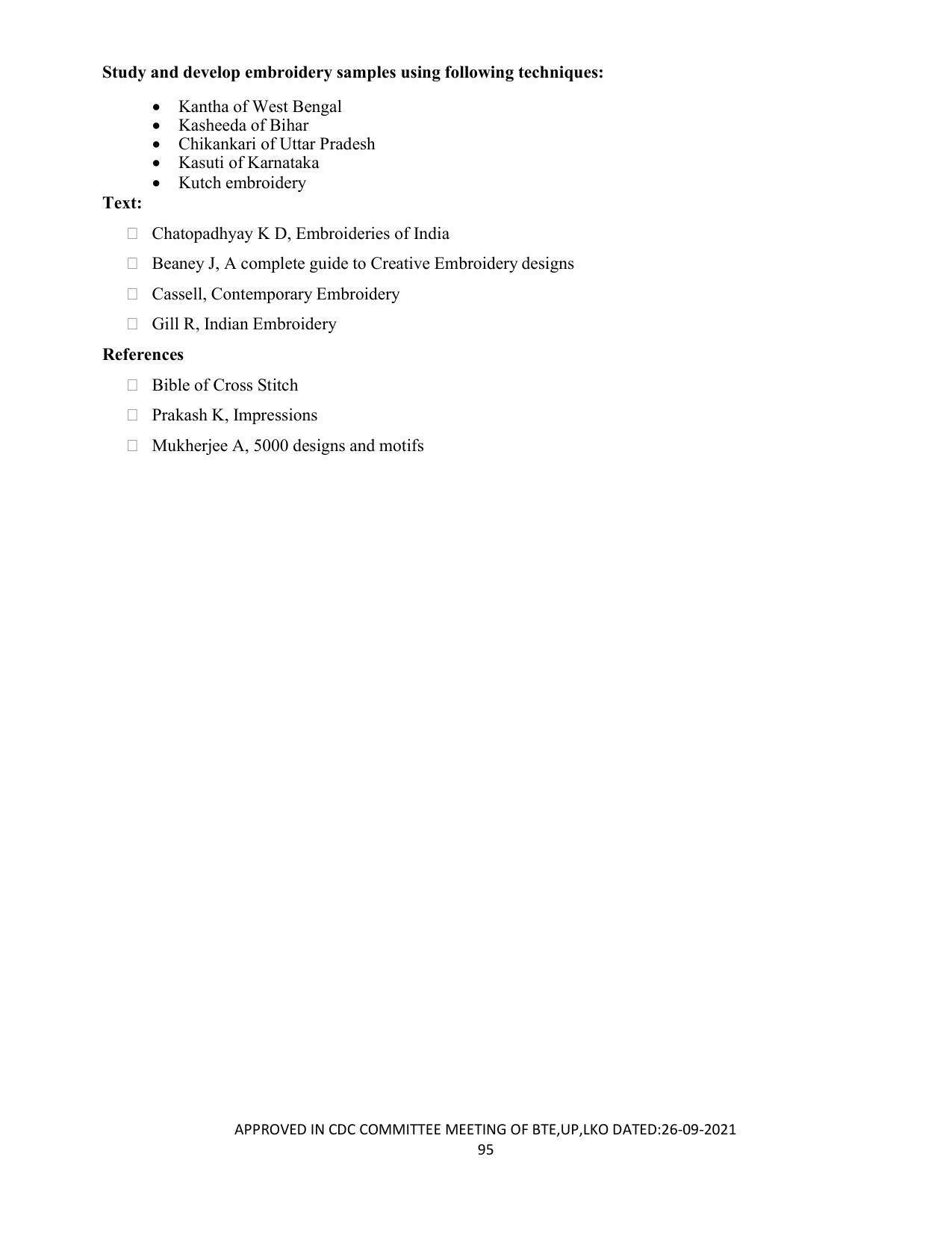 SYLLABUS FOR SEMESTER SYSTEM EFFECTIVE FROM (2021-2022) - APPAREL DESIGN AND FASHION TECHNOLOGY - Page 95