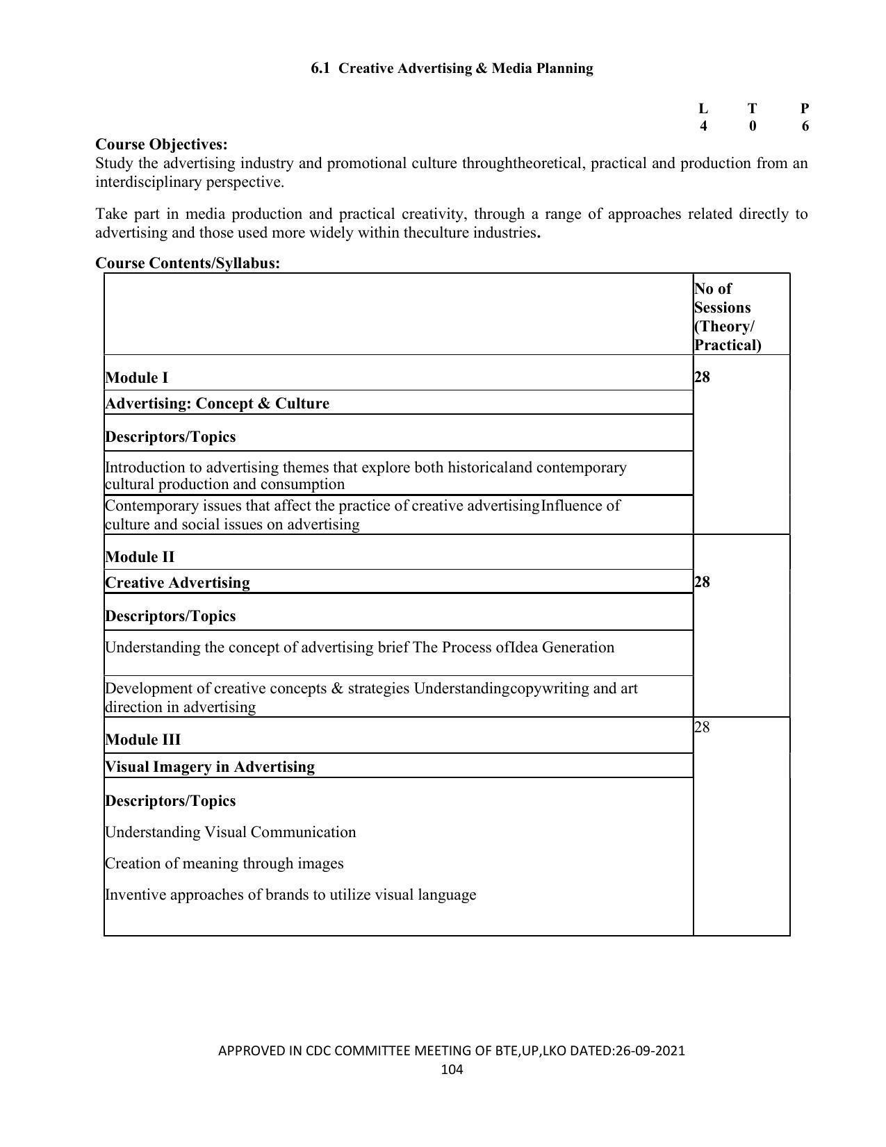 SYLLABUS FOR SEMESTER SYSTEM EFFECTIVE FROM (2021-2022) - APPAREL DESIGN AND FASHION TECHNOLOGY - Page 104