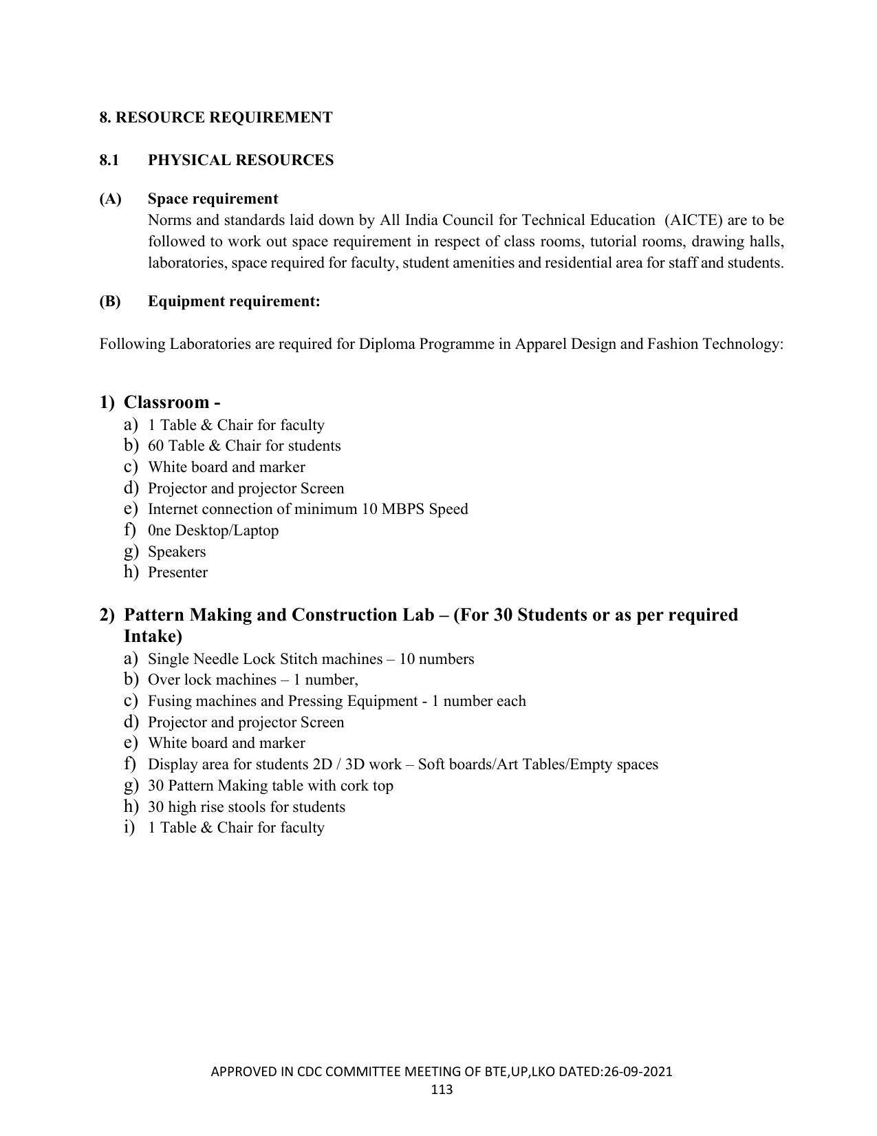 SYLLABUS FOR SEMESTER SYSTEM EFFECTIVE FROM (2021-2022) - APPAREL DESIGN AND FASHION TECHNOLOGY - Page 113