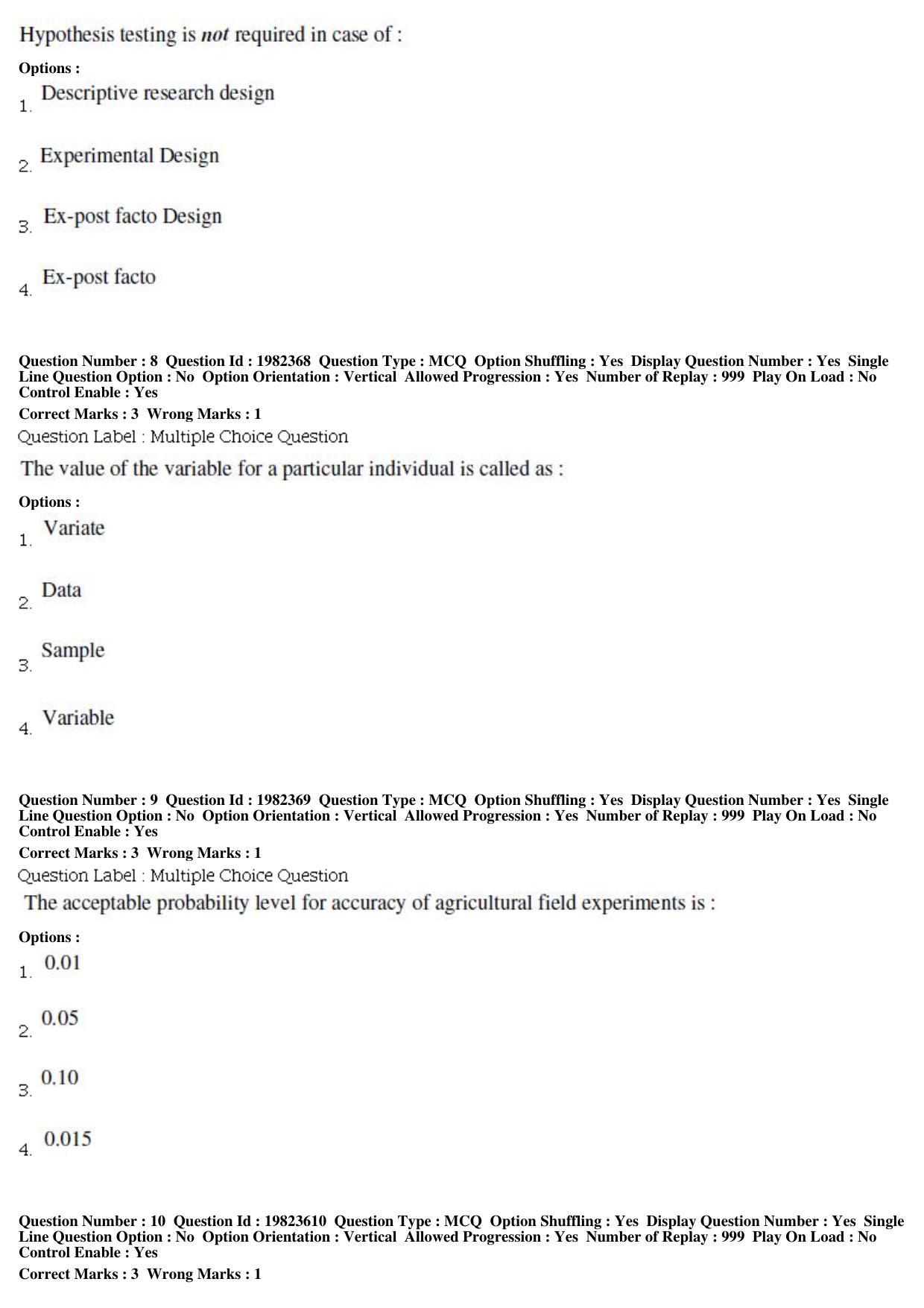 BHU RET Ent Agri Zool 2019 Question Paper - Page 4