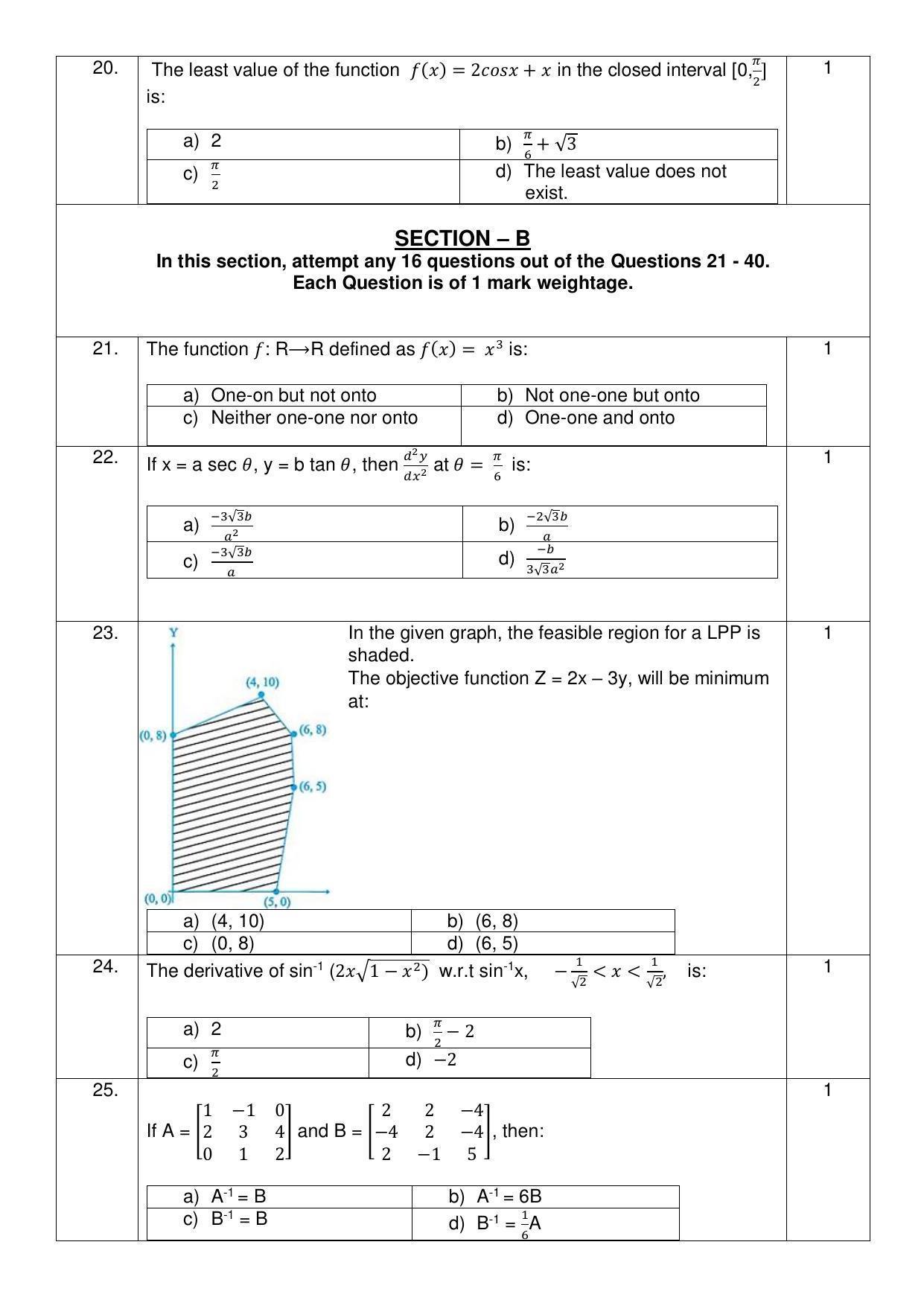 CBSE Class 12th Mathematics Sample Question Paper 2021-22 - Page 4