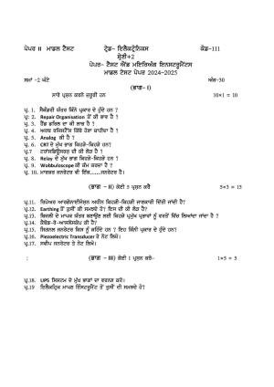 PSEB Class 12 Electronics Model (Vocational Stream) Model Papers 2025