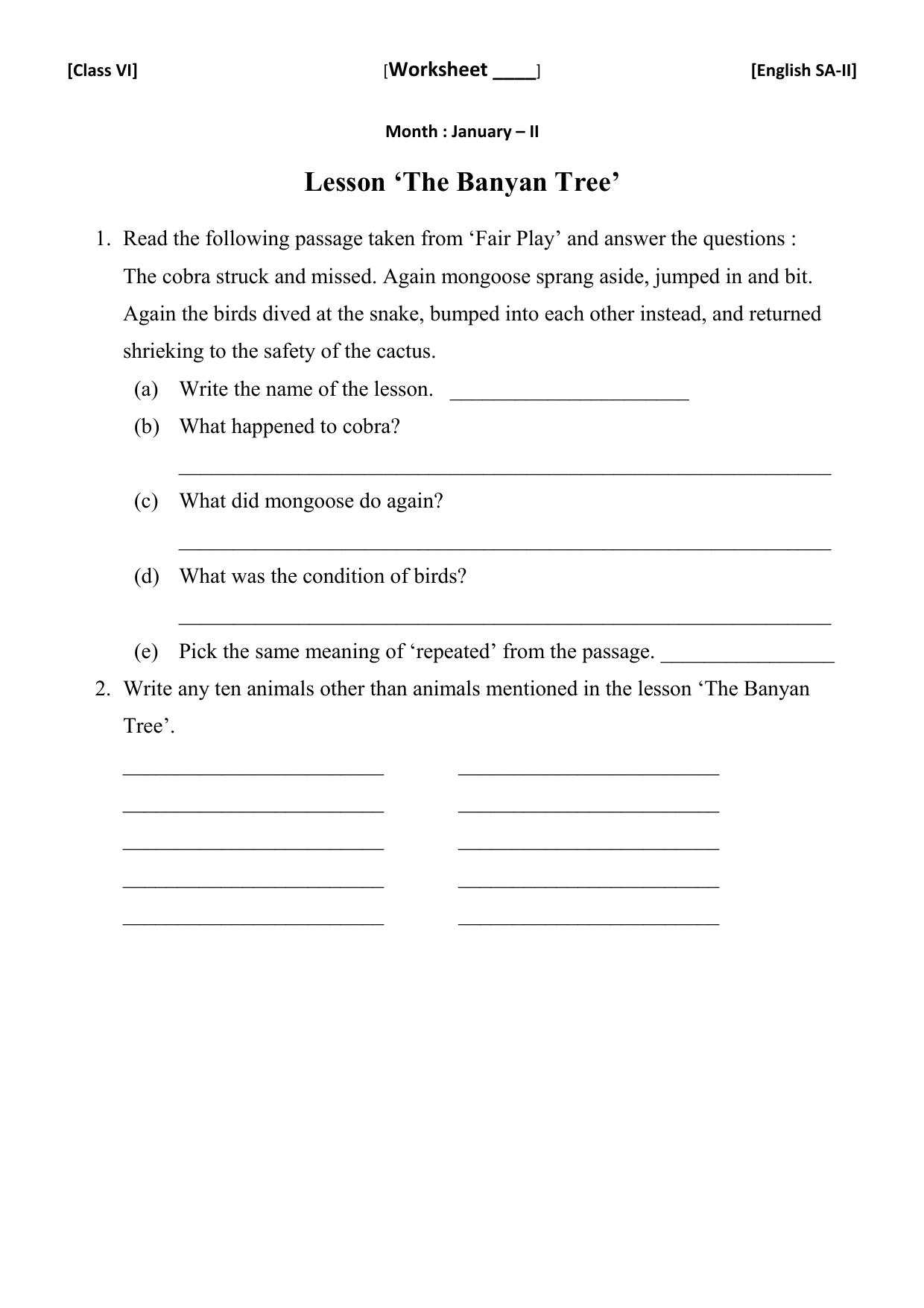 CBSE Worksheets for Class 6 English Practice Assignment 1 - Page 13