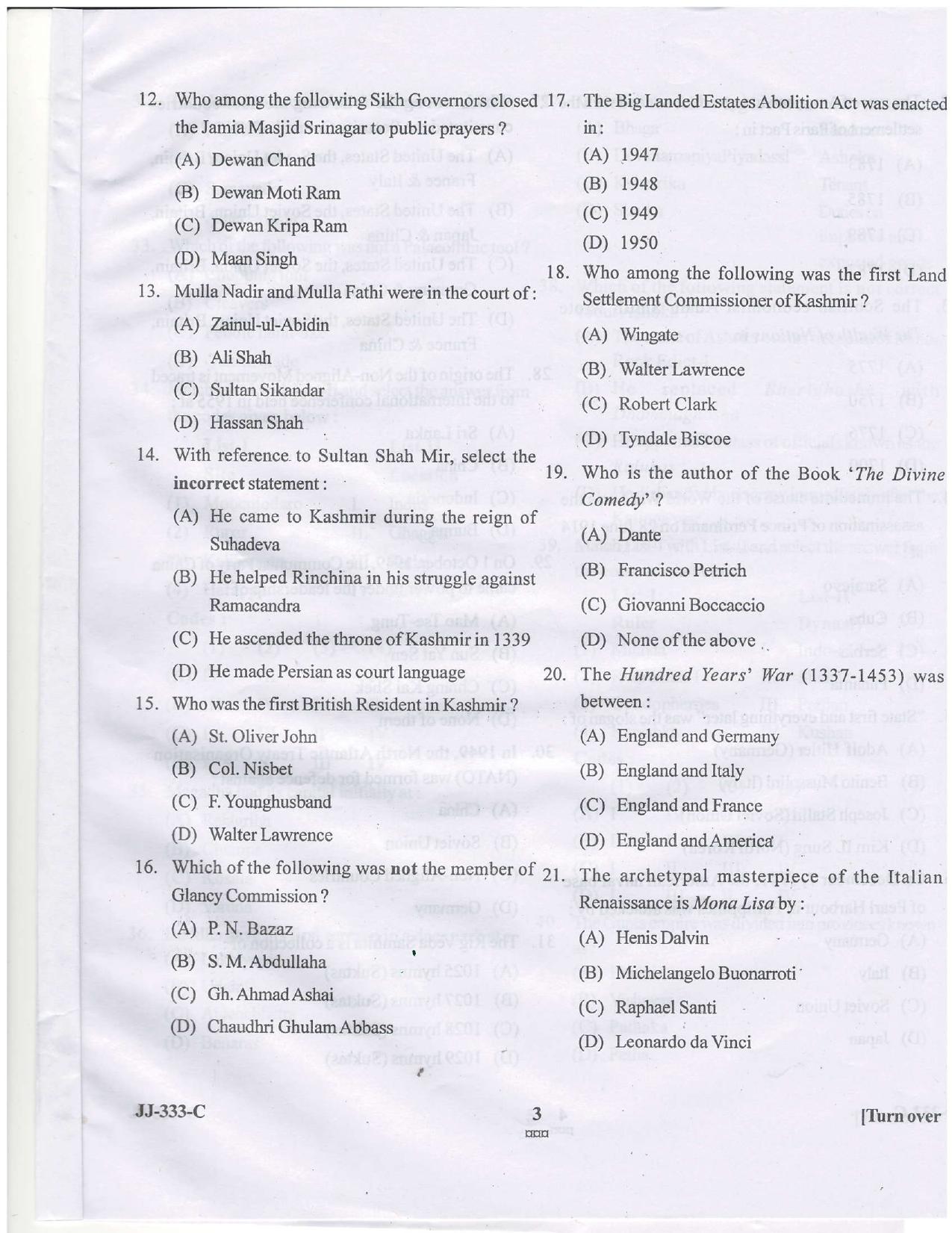 KUET 2024 M.A. History Question Paper - Page 11