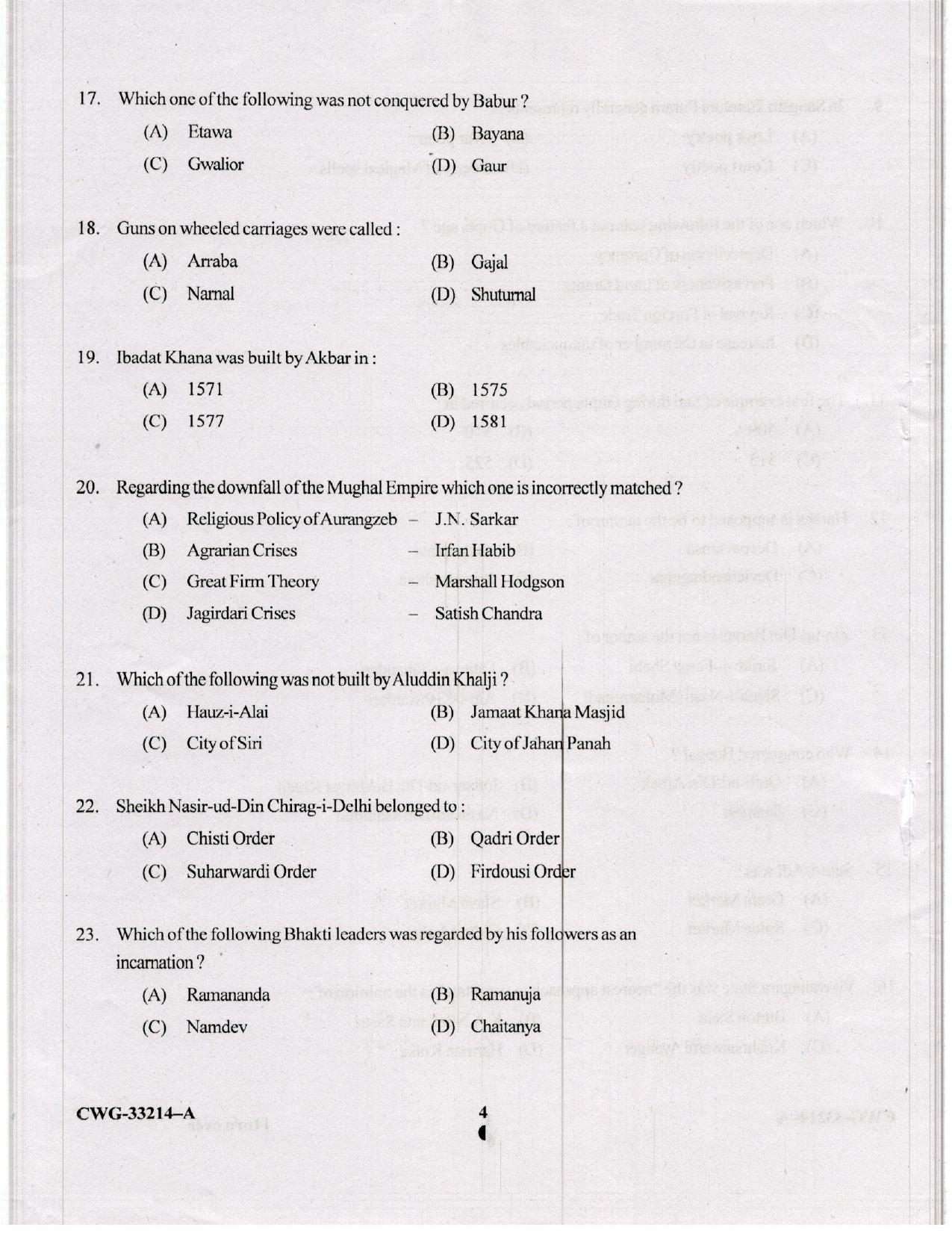 KUET 2024 M.A. History Question Paper - Page 38
