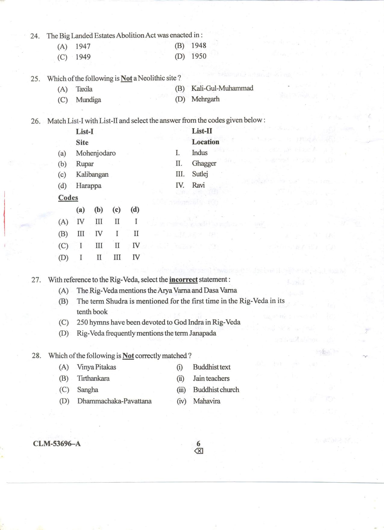 KUET 2024 M.A. History Question Paper - Page 49