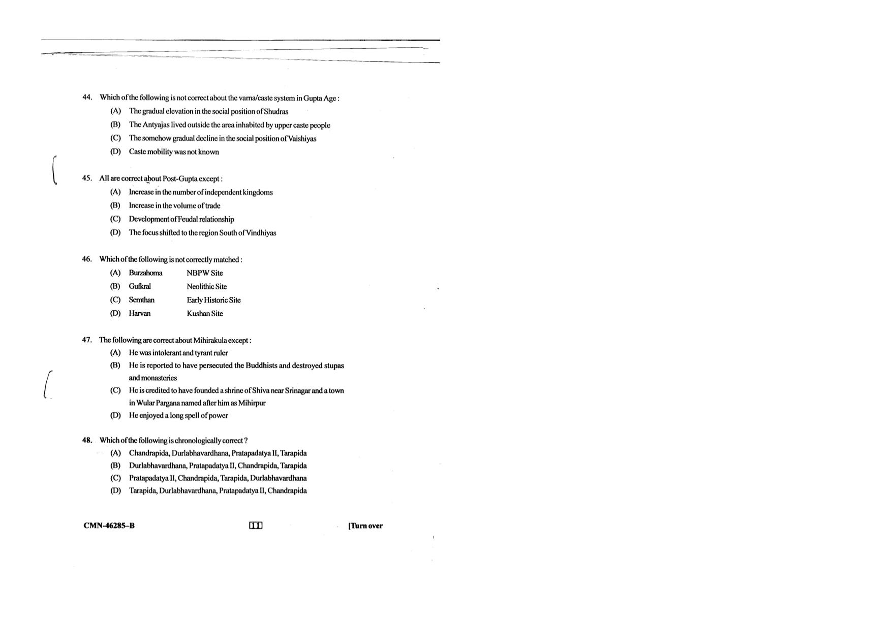 KUET 2024 M.A. History Question Paper - Page 64