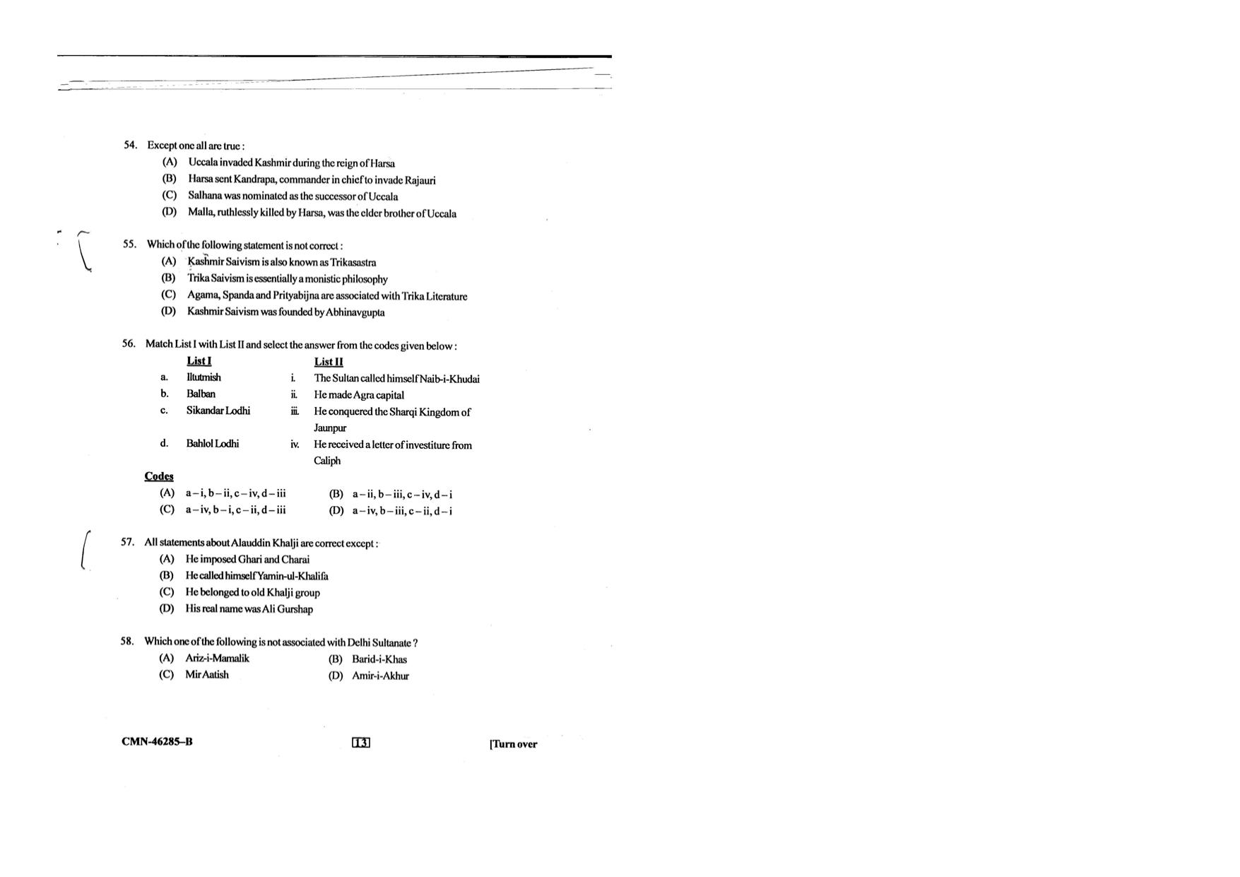 KUET 2024 M.A. History Question Paper - Page 66