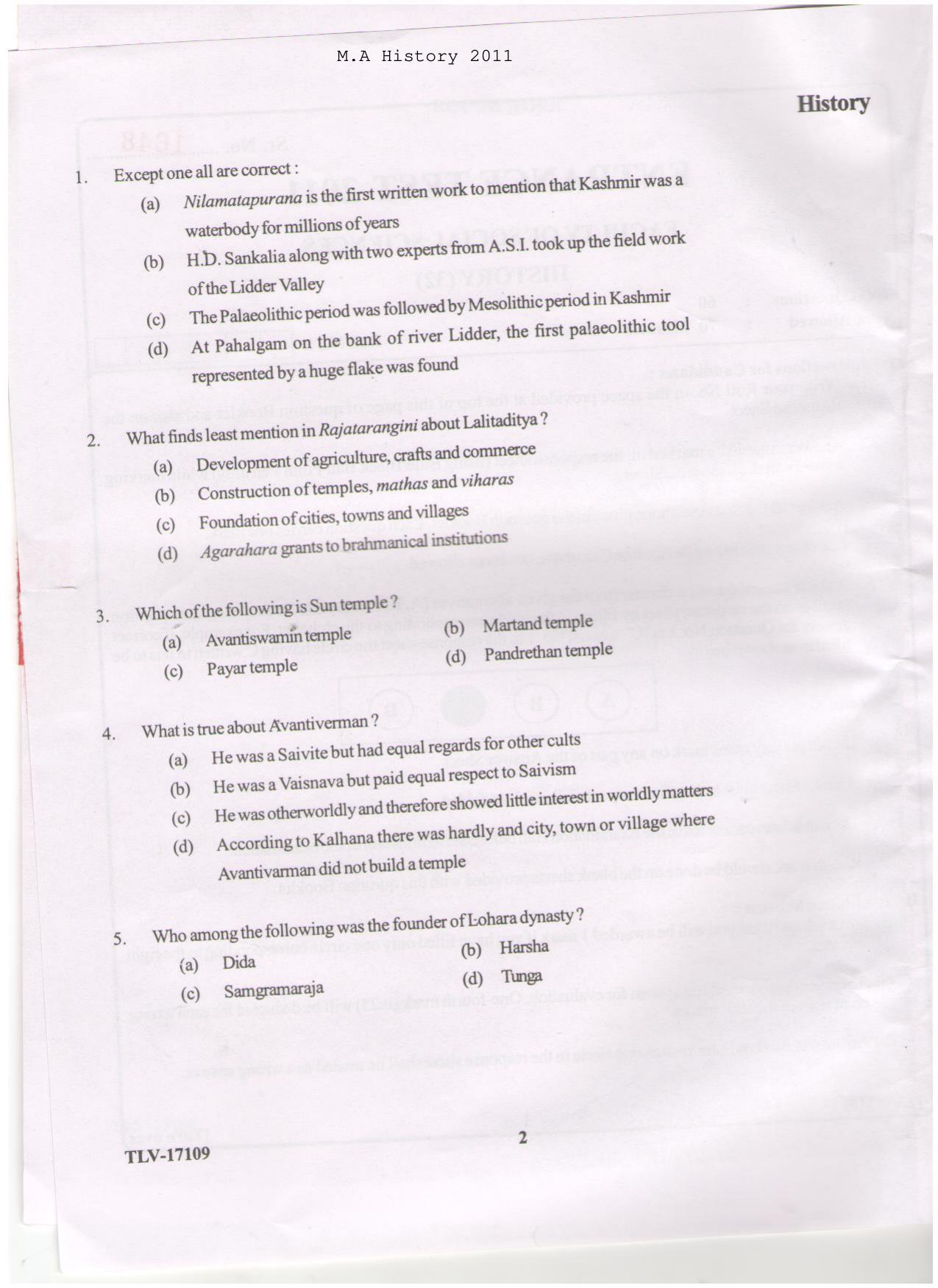 KUET 2024 M.A. History Question Paper - Page 80
