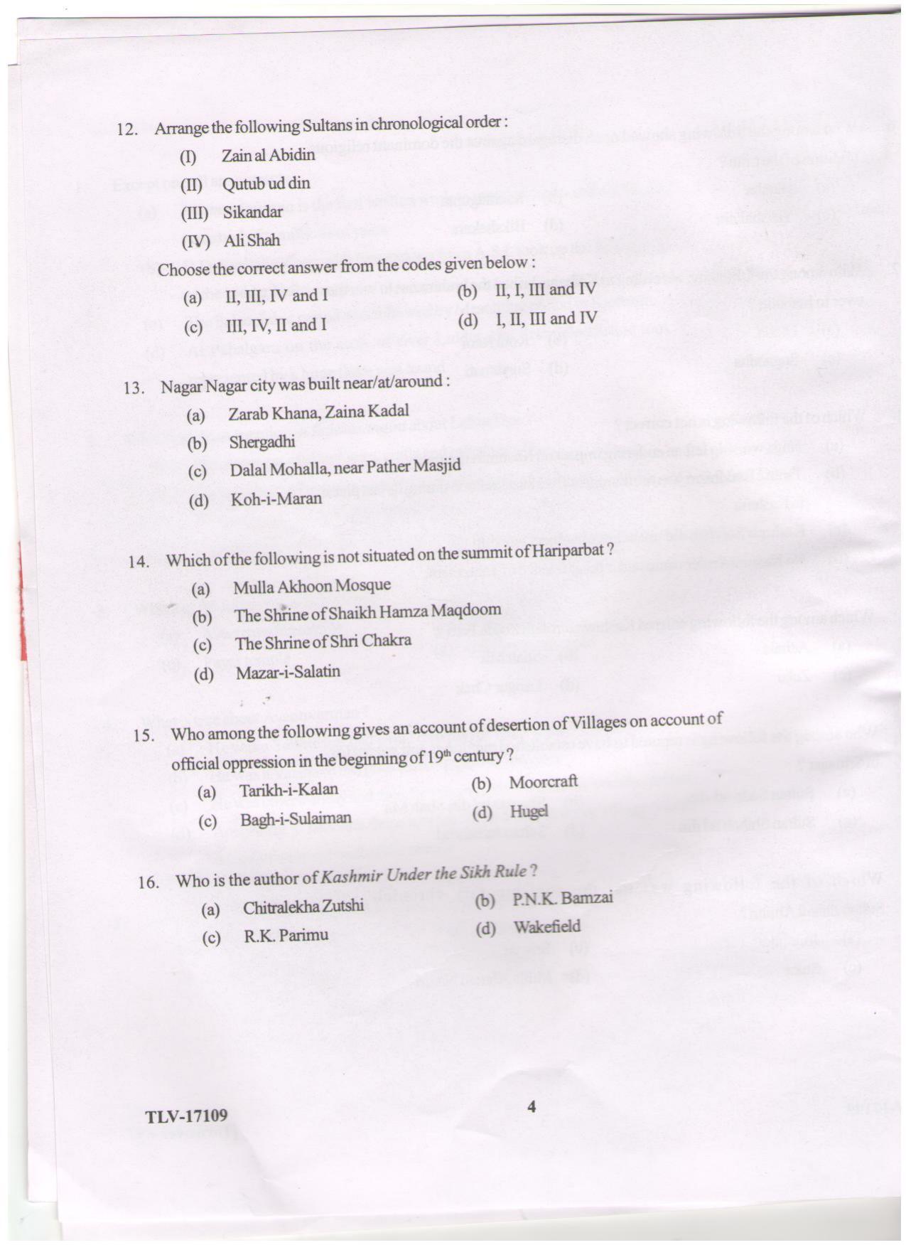 KUET 2024 M.A. History Question Paper - Page 85