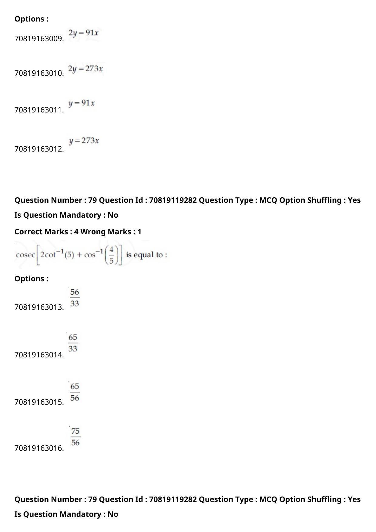 JEE Mains 2021: BTech Kannada (Shift 2) 25-02-2021 Question Paper - Page 91