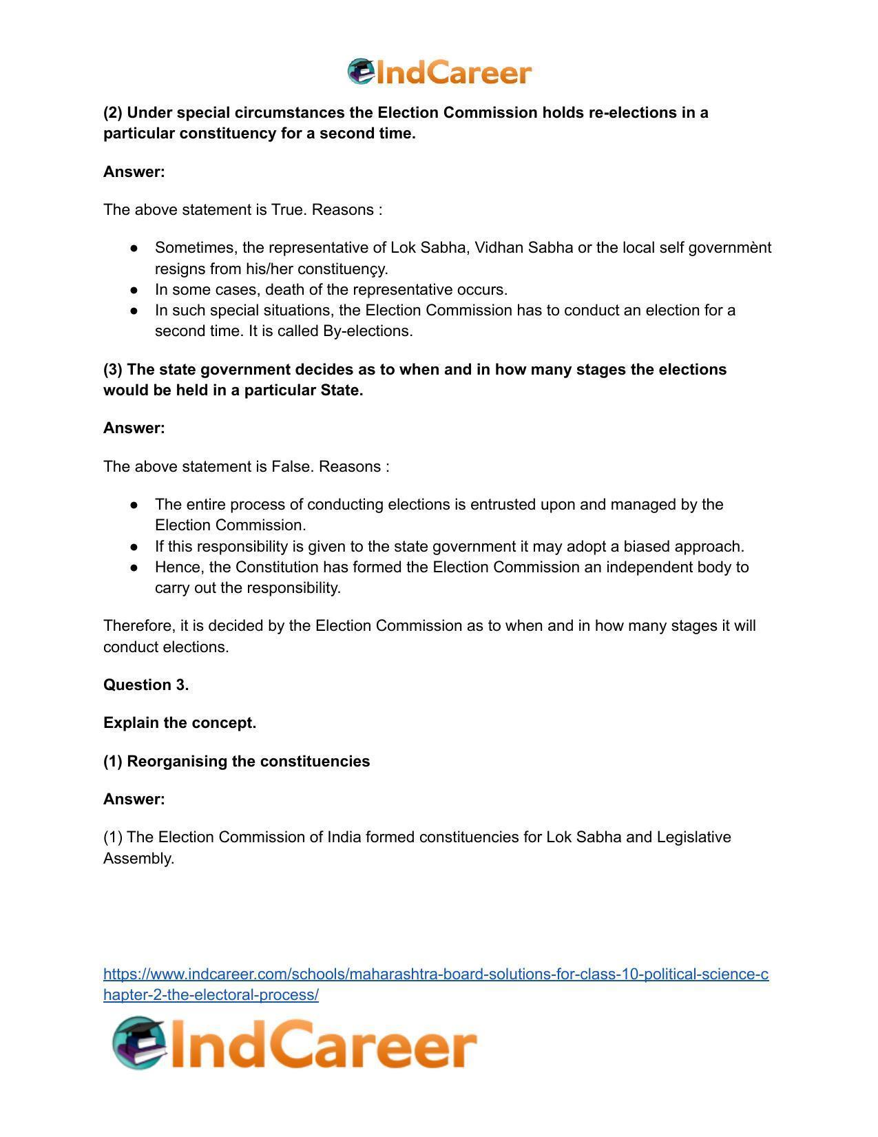 Maharashtra Board Solutions for Class 10- Political Science: Chapter 2- The Electoral Process - Page 4