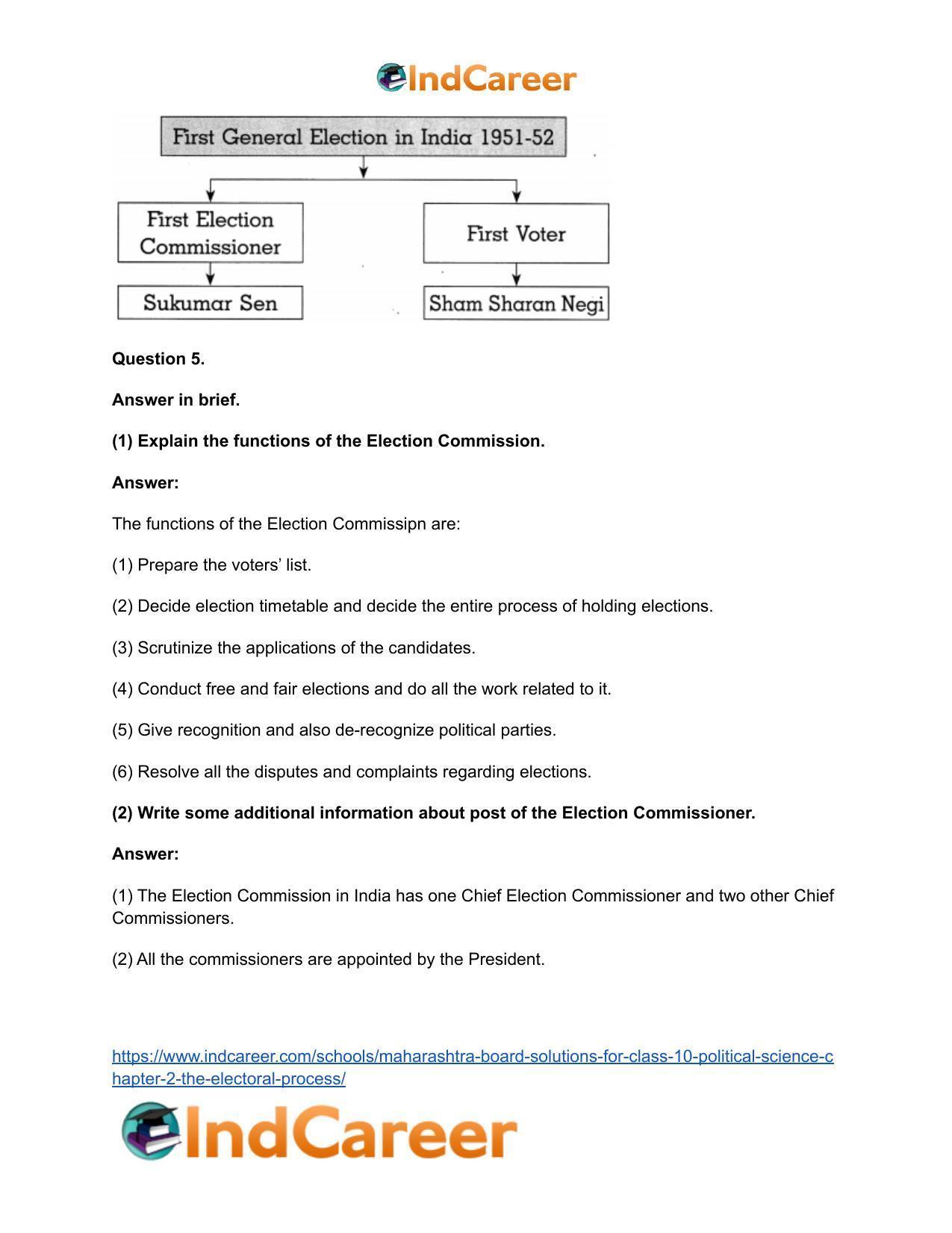 Maharashtra Board Solutions for Class 10- Political Science: Chapter 2- The Electoral Process - Page 8