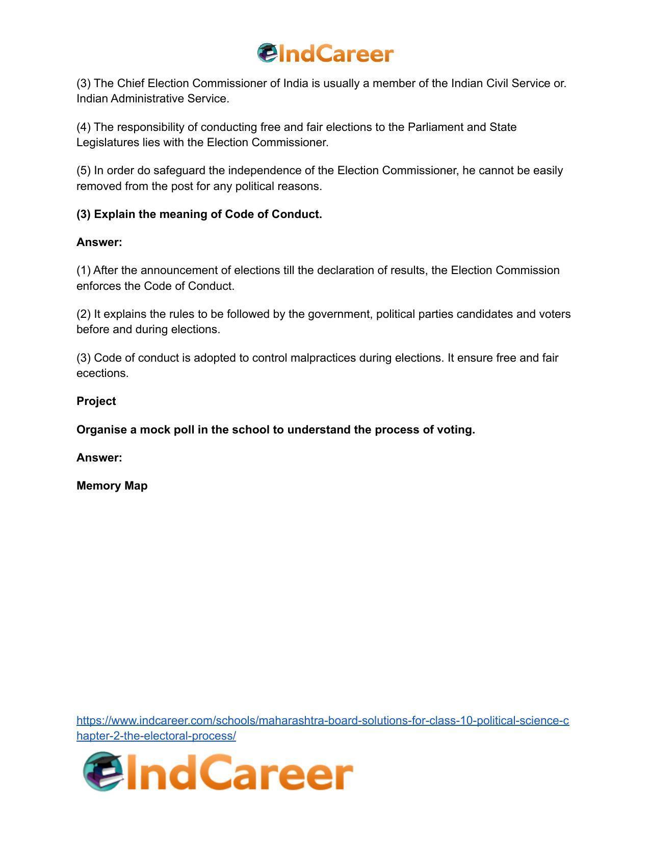Maharashtra Board Solutions for Class 10- Political Science: Chapter 2- The Electoral Process - Page 9