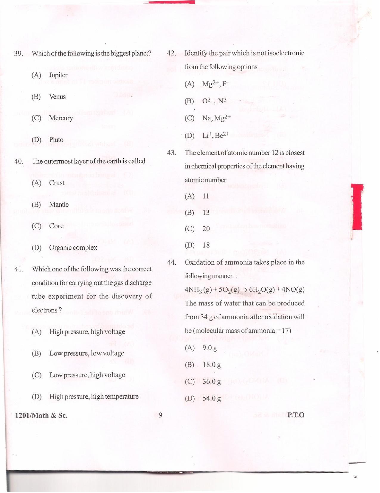 APJEE Mathematics & Science 2012 Question Paper - Page 8