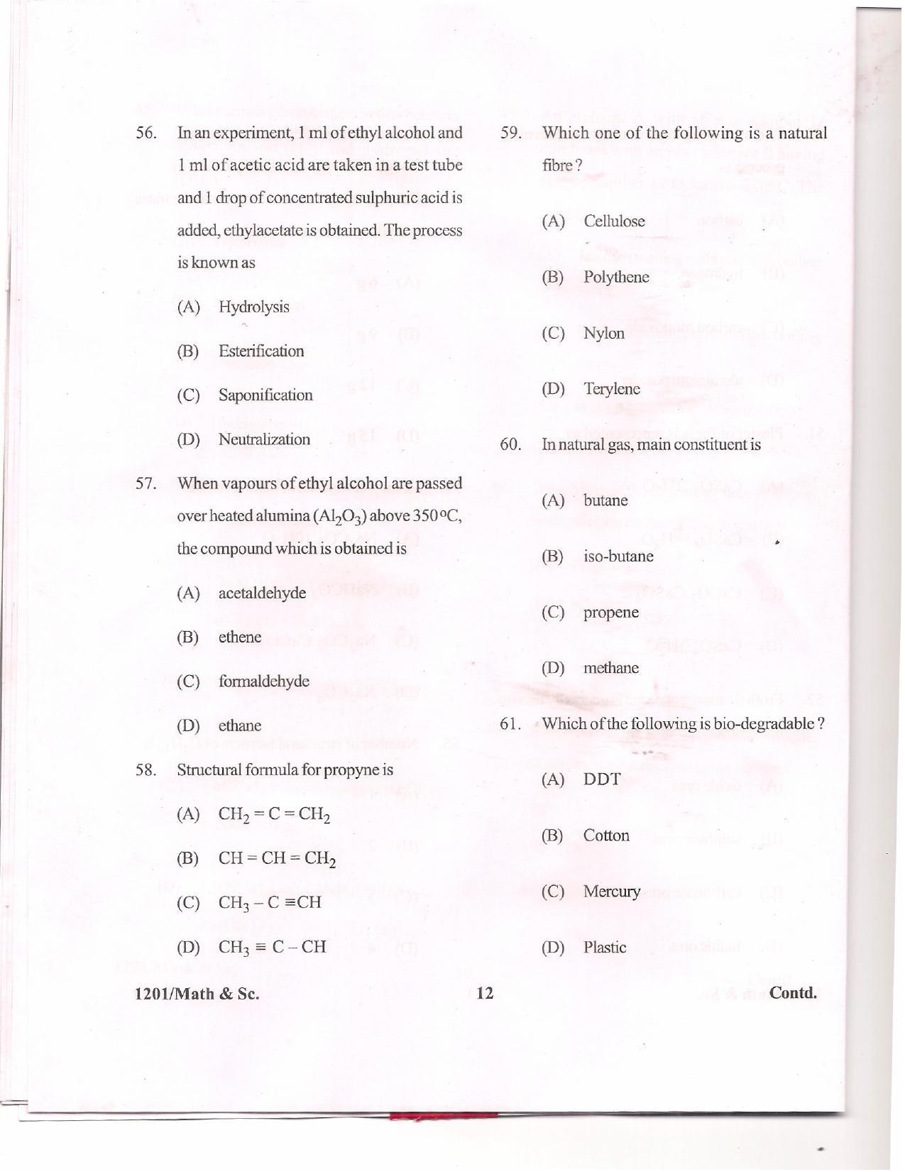 APJEE Mathematics & Science 2012 Question Paper - Page 11