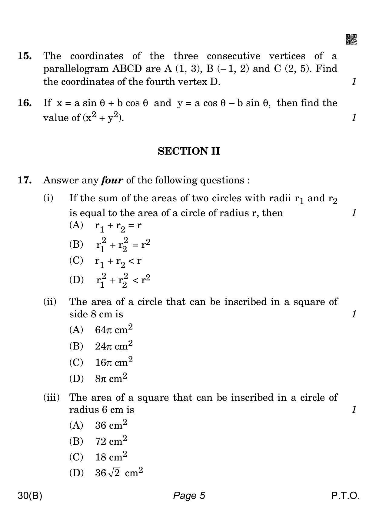 CBSE Class 10 QP_041_MATHS_STD_FOR_VI_CANDIDATES 2021 Compartment Question Paper - Page 5
